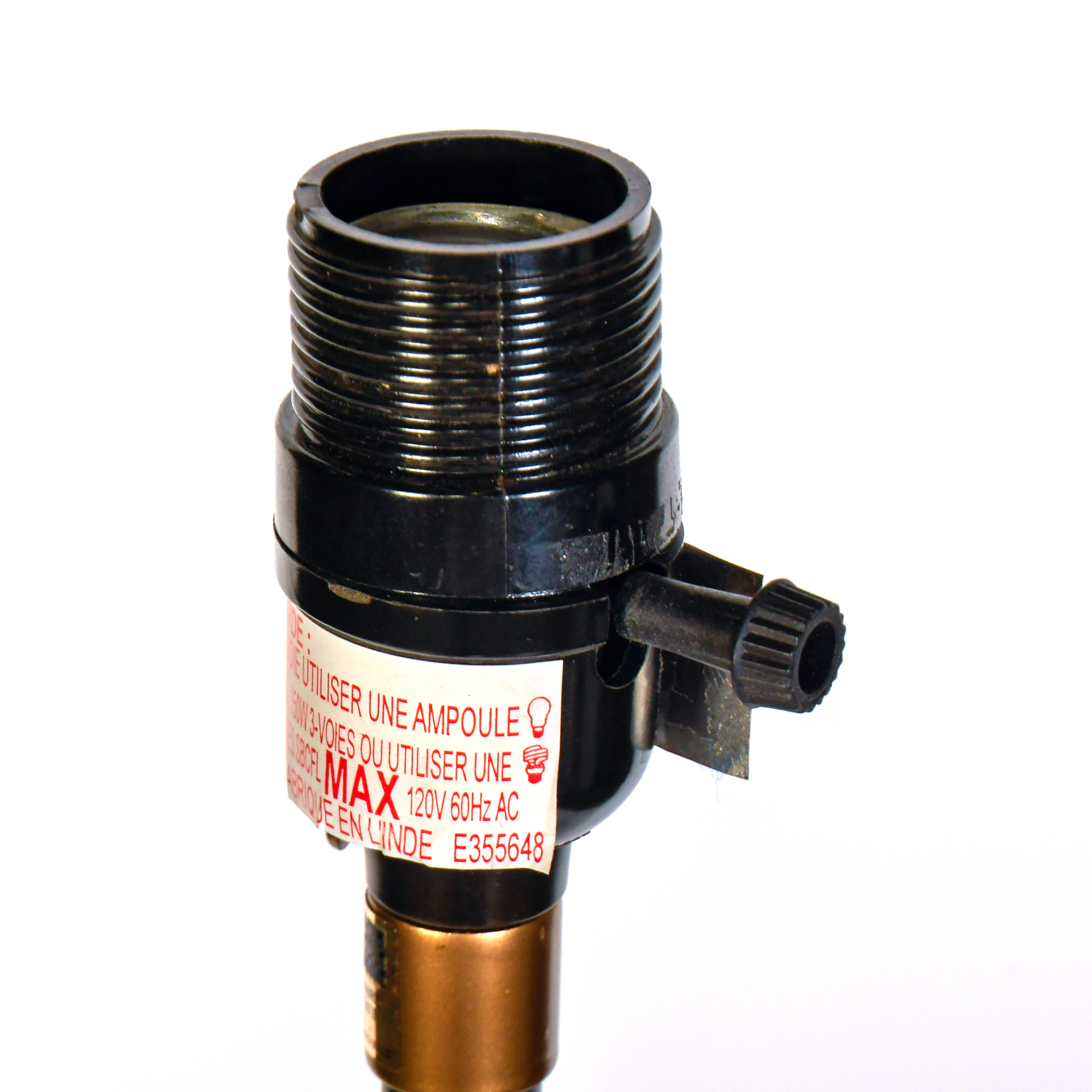 Post Modern Pierced Brass Finish Metal Shade Tripod Floor Lamp