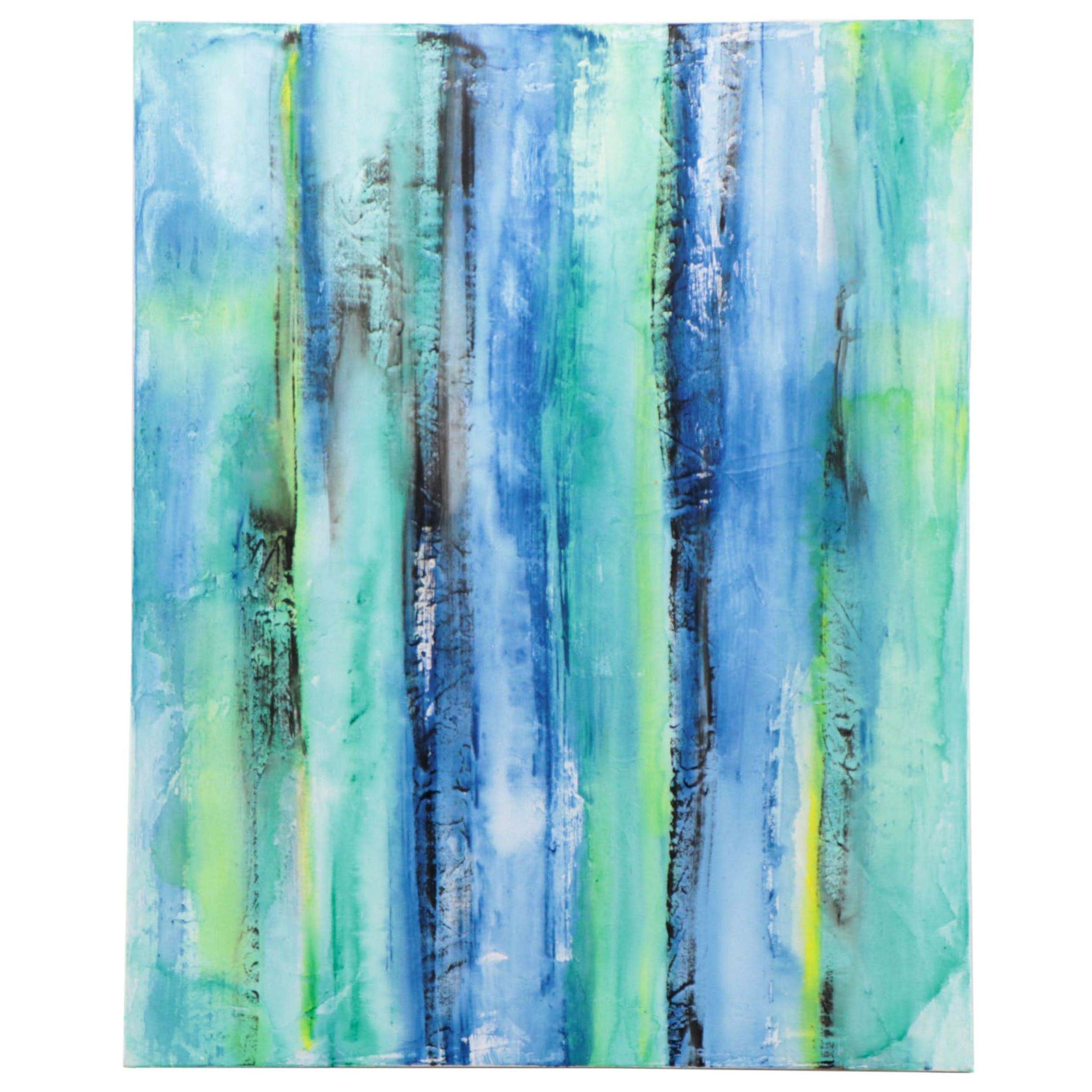 Deborah Bigeleisen Mixed Media Painting "Barrier Reef"