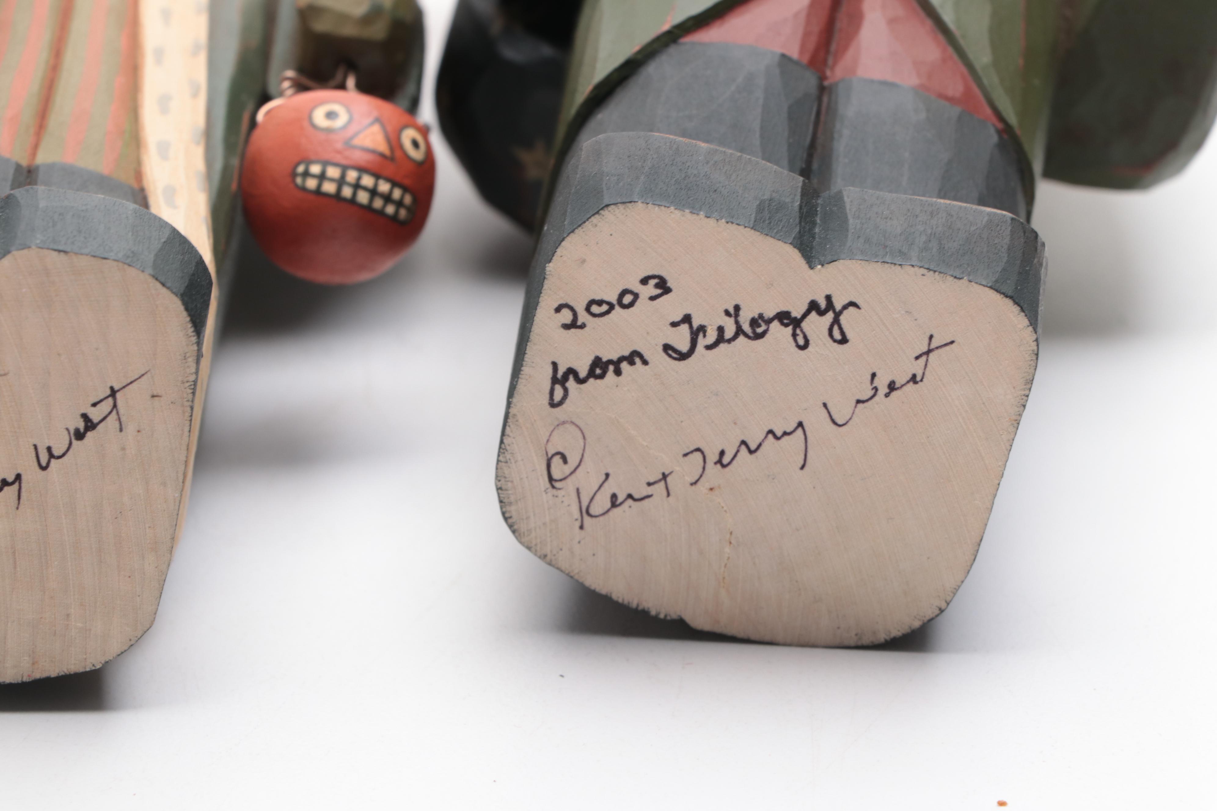 Hand-Crafted Wooden Santa Claus Figurines