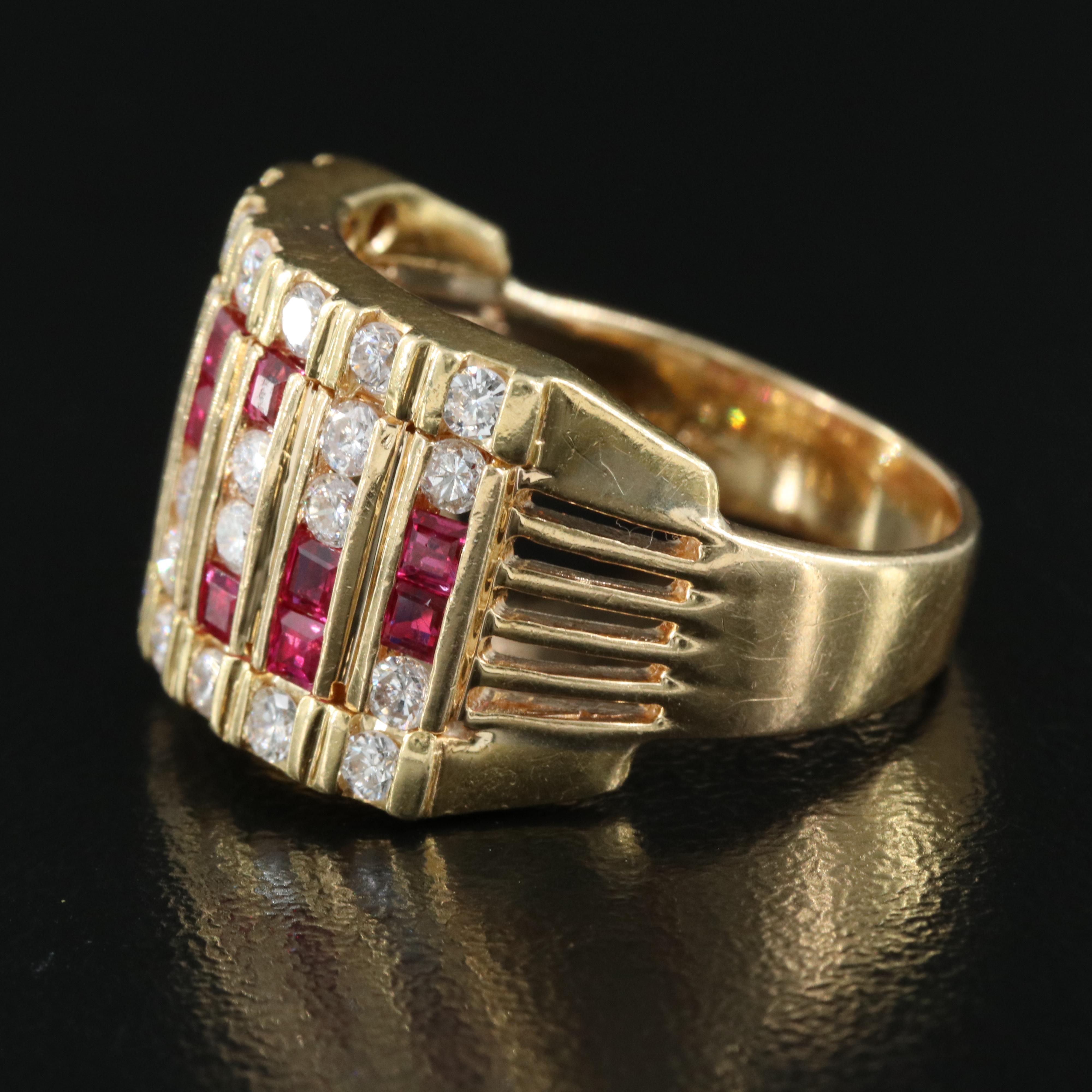 18K Diamond and Ruby Ring