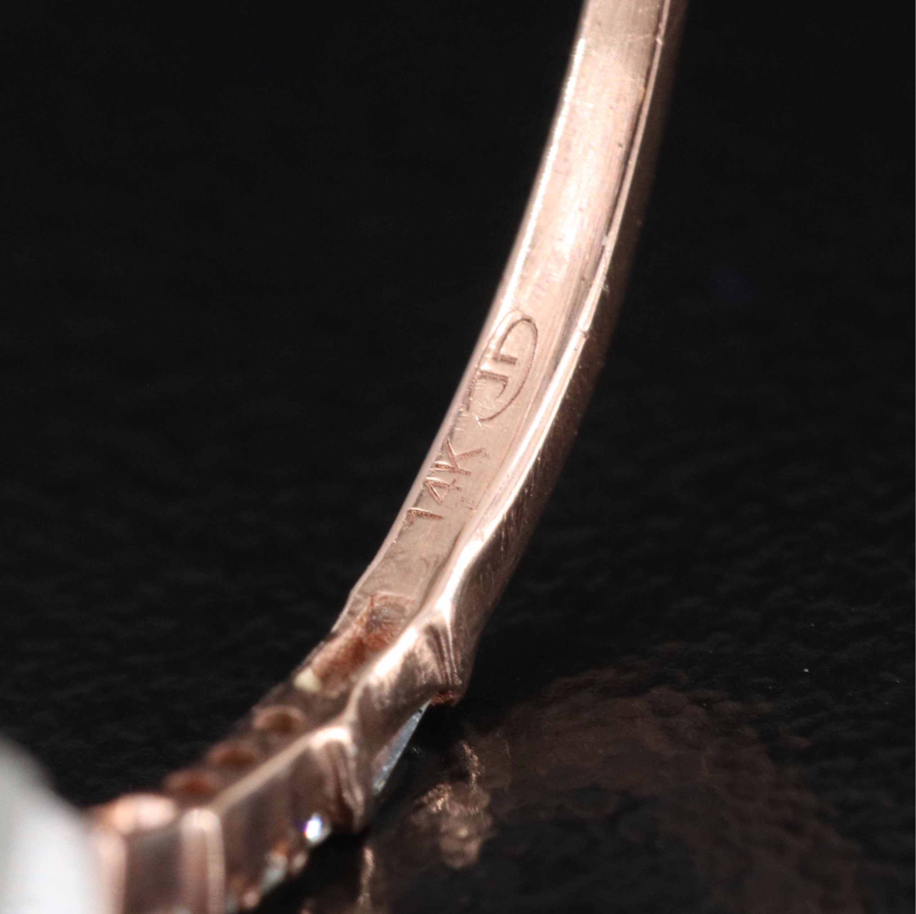 14K Rose Gold 1.92 CTW Diamond Ring with Fancy Orange Pink Center