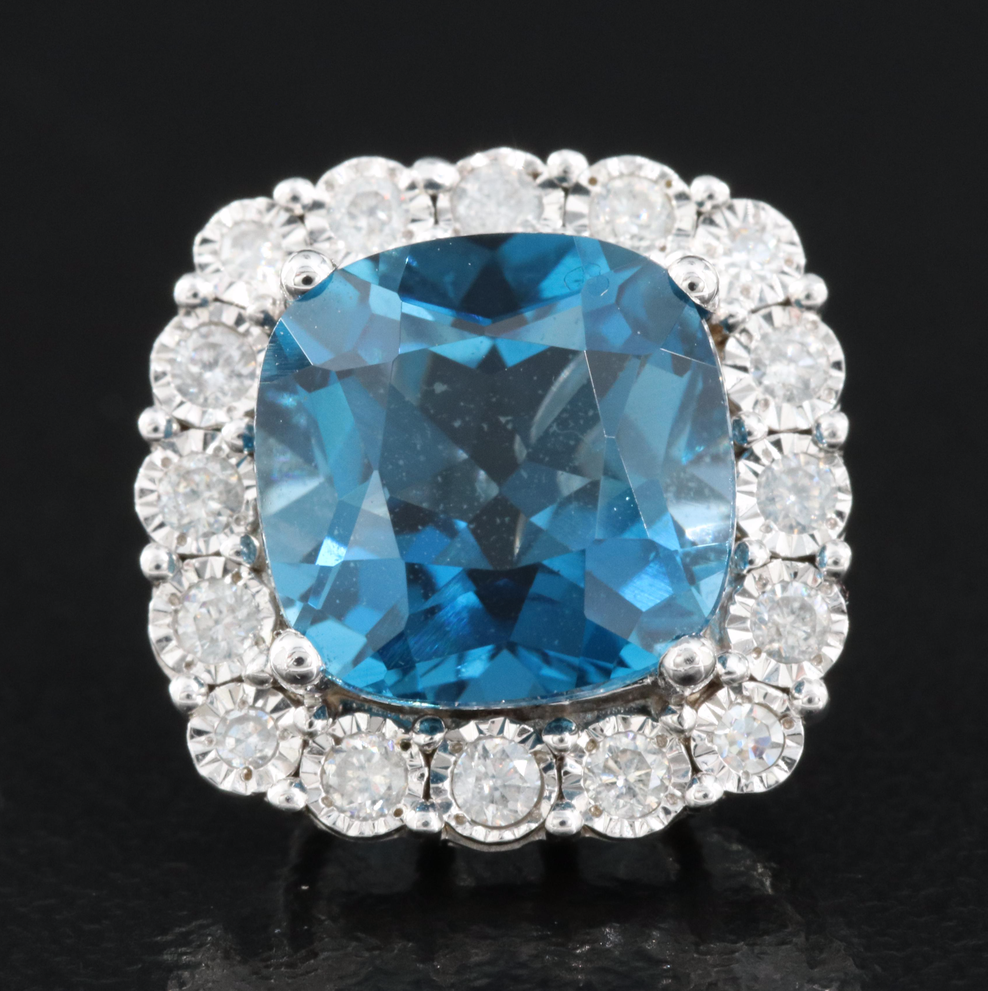 EFFY 14K Topaz and Diamond Pendant