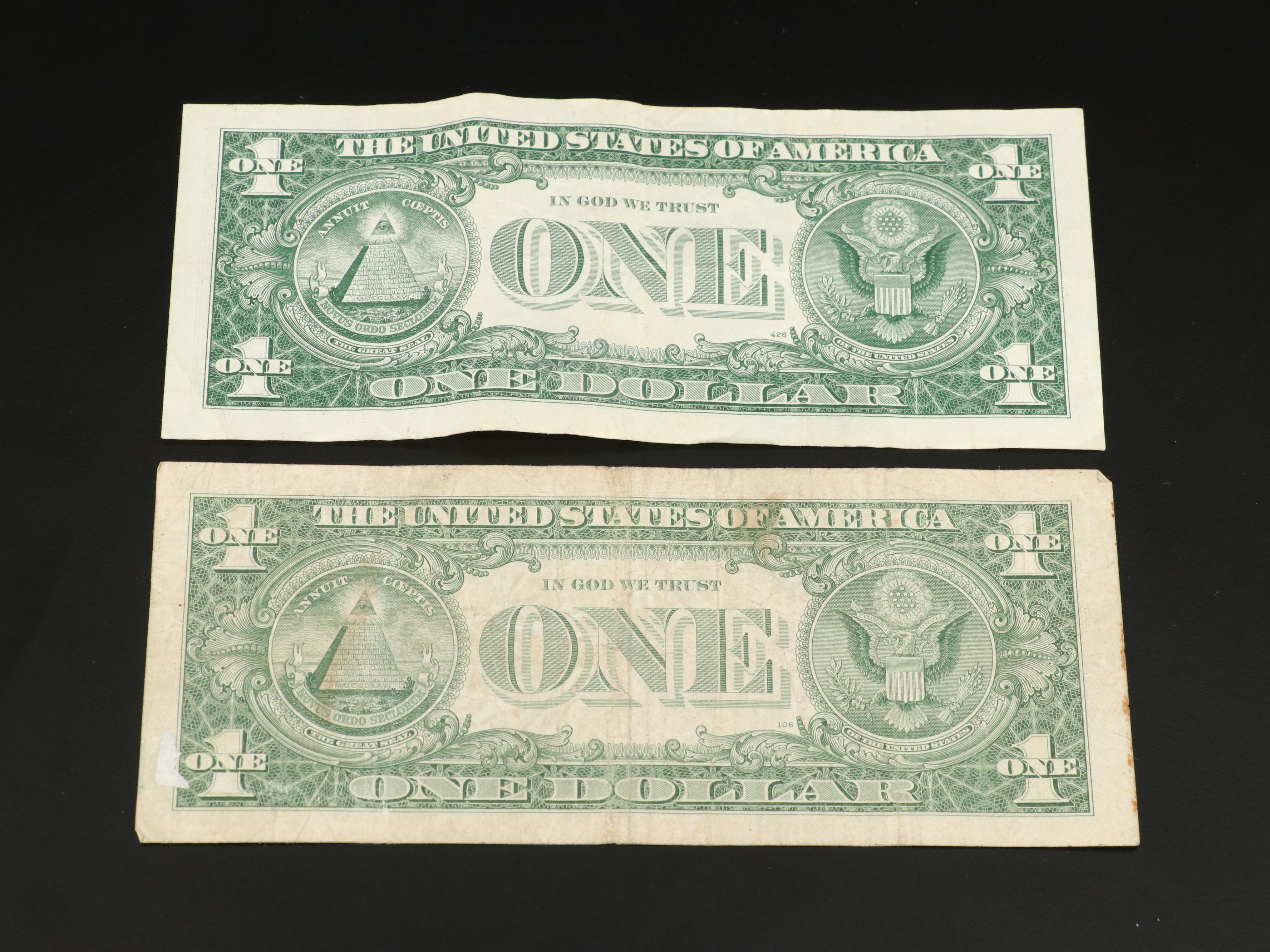 Group of Sixty $1 Dollar Silver Certificates 1935 and 1957