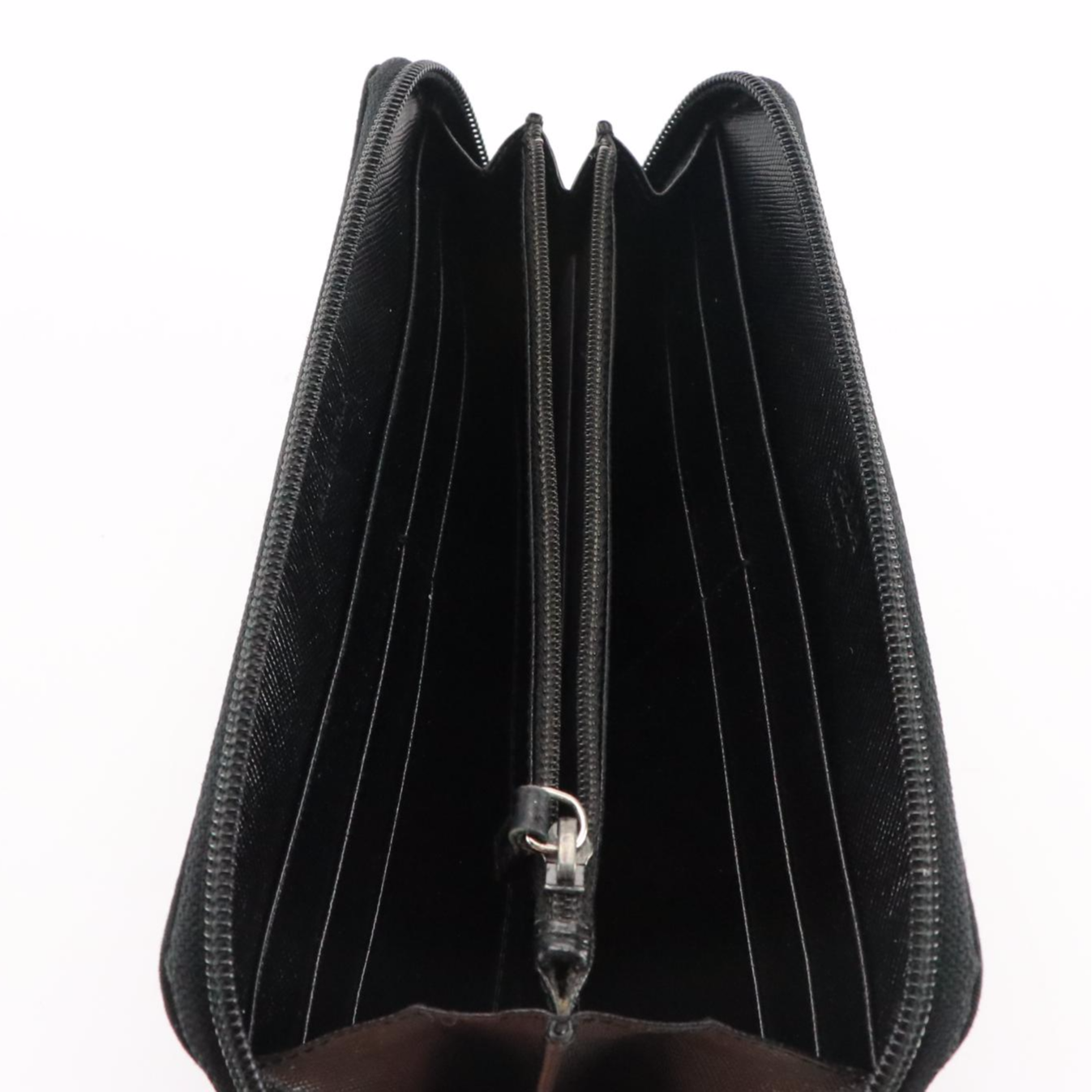 Prada Black Tessuto Nylon Zip-Around Wallet
