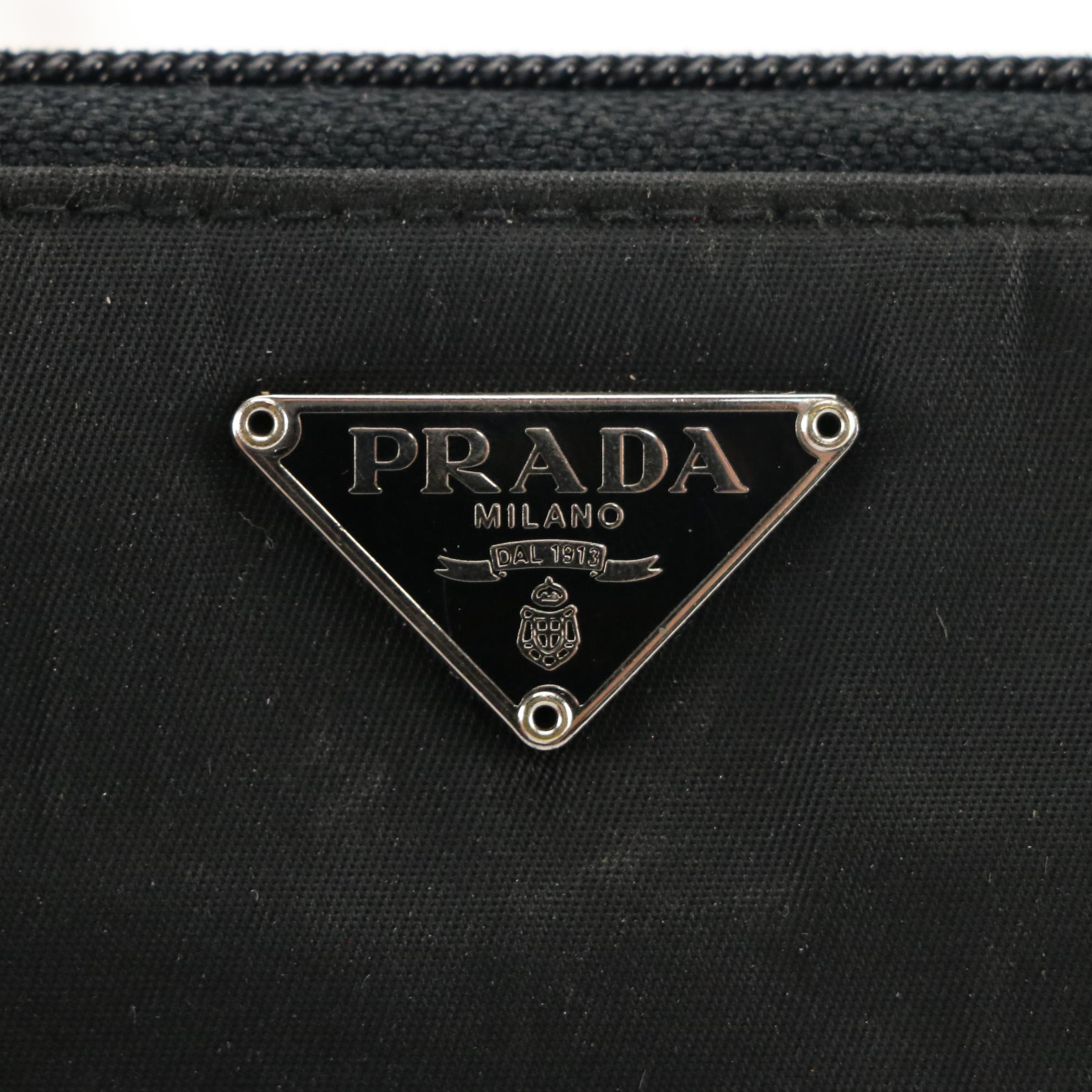 Prada Black Tessuto Nylon Zip-Around Wallet