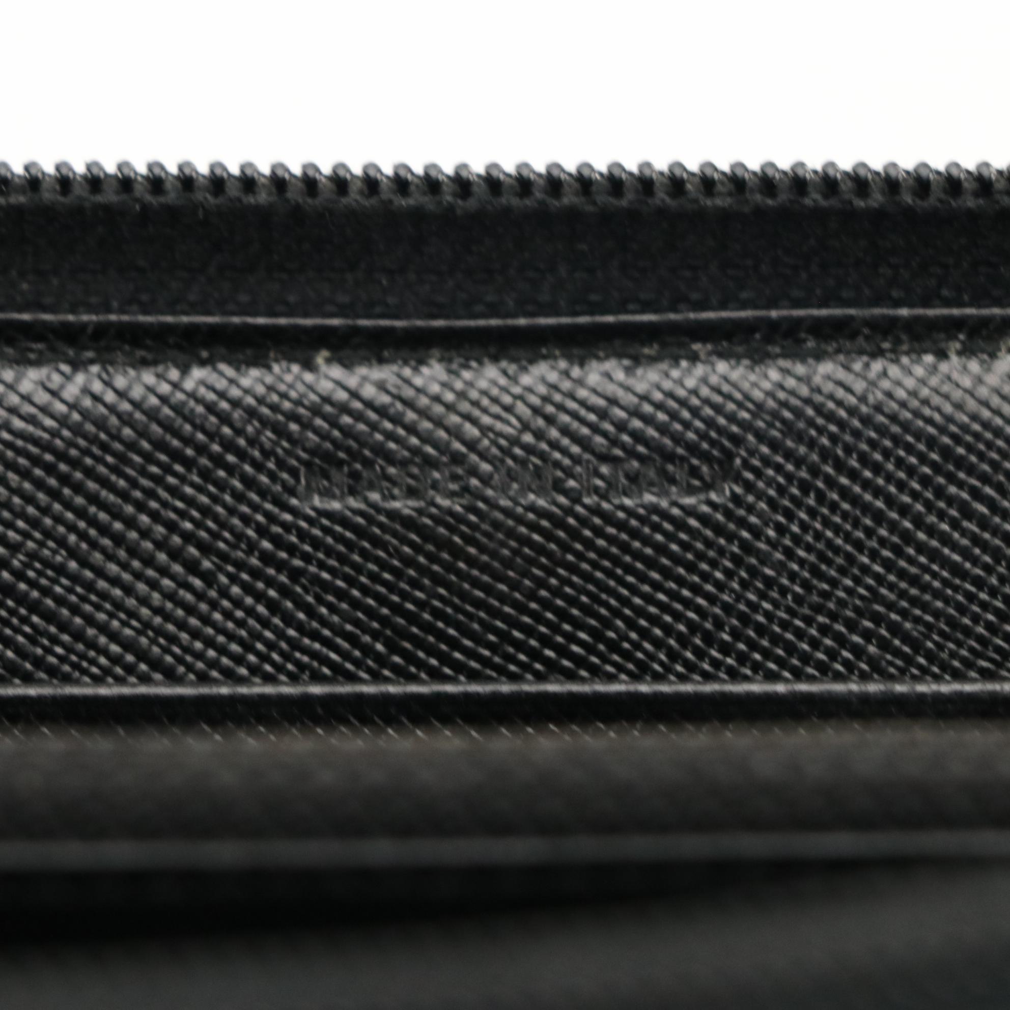 Prada Black Tessuto Nylon Zip-Around Wallet