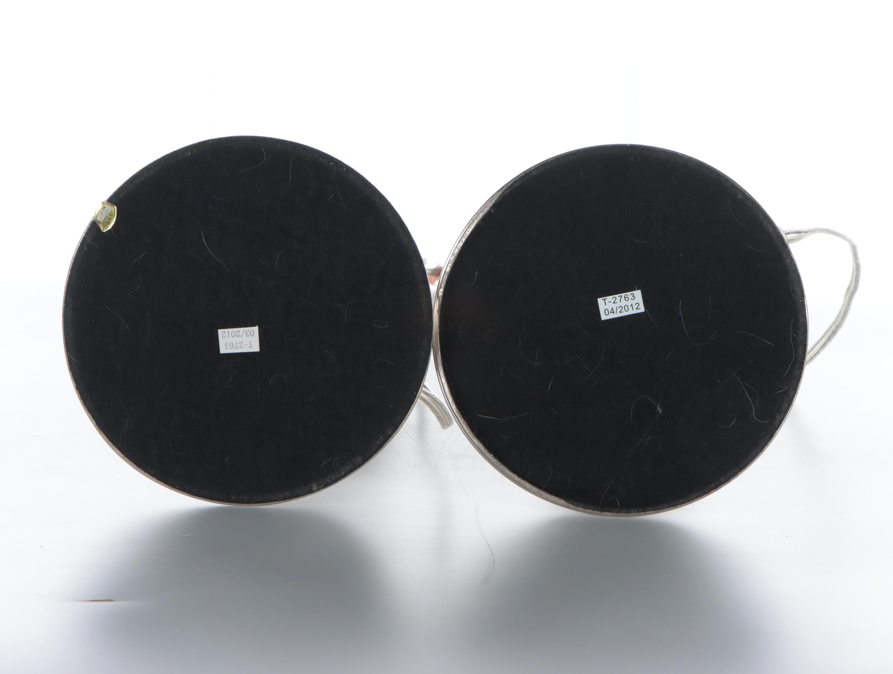 Pair of Brushed Nickel Table Lamps, 21st Century