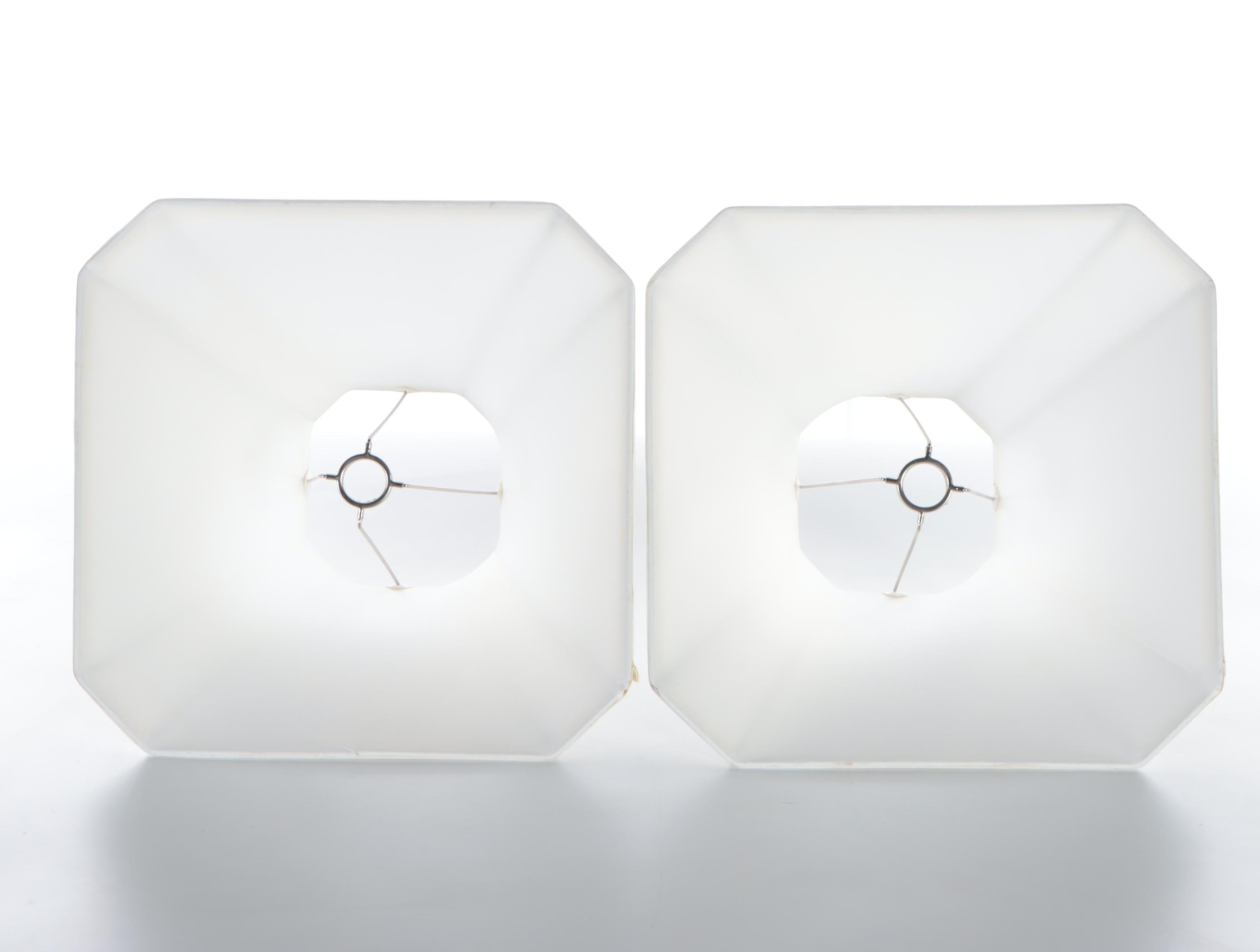 Pair of Brushed Nickel Table Lamps, 21st Century