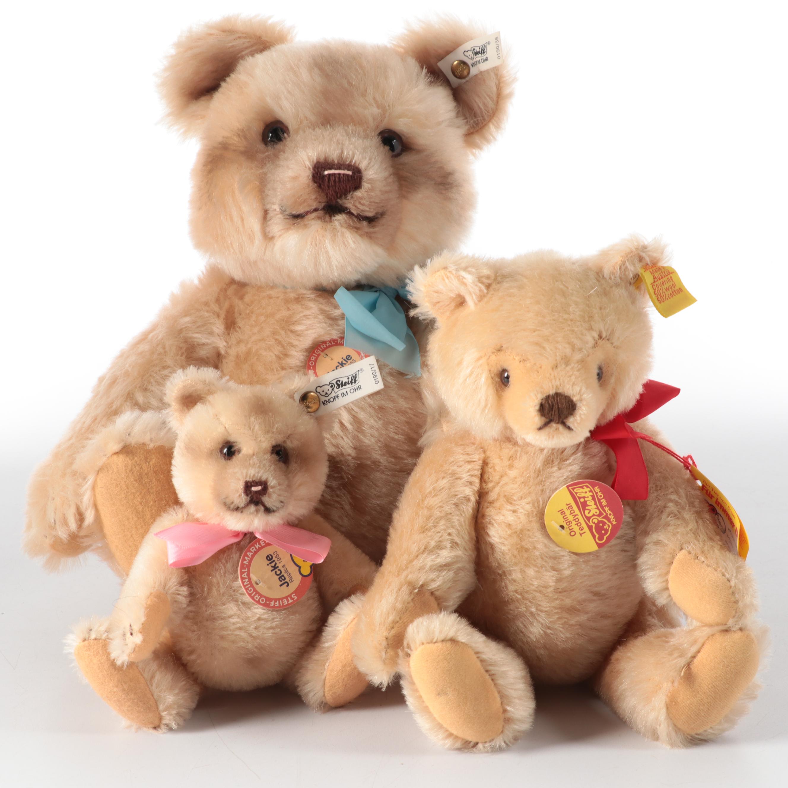 Steiff "Jackie" Mohair Teddy Bears Replica 1953 and "Original Teddy Bear"