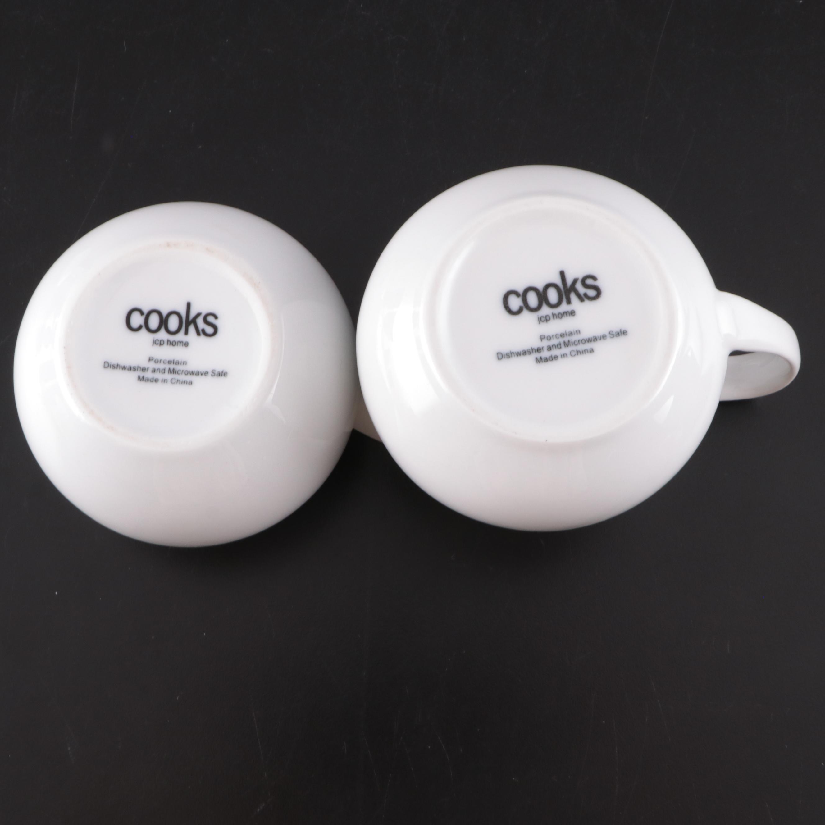 JCP Home Cooks and Other White Porcelain Dinnerware and Serving Pieces