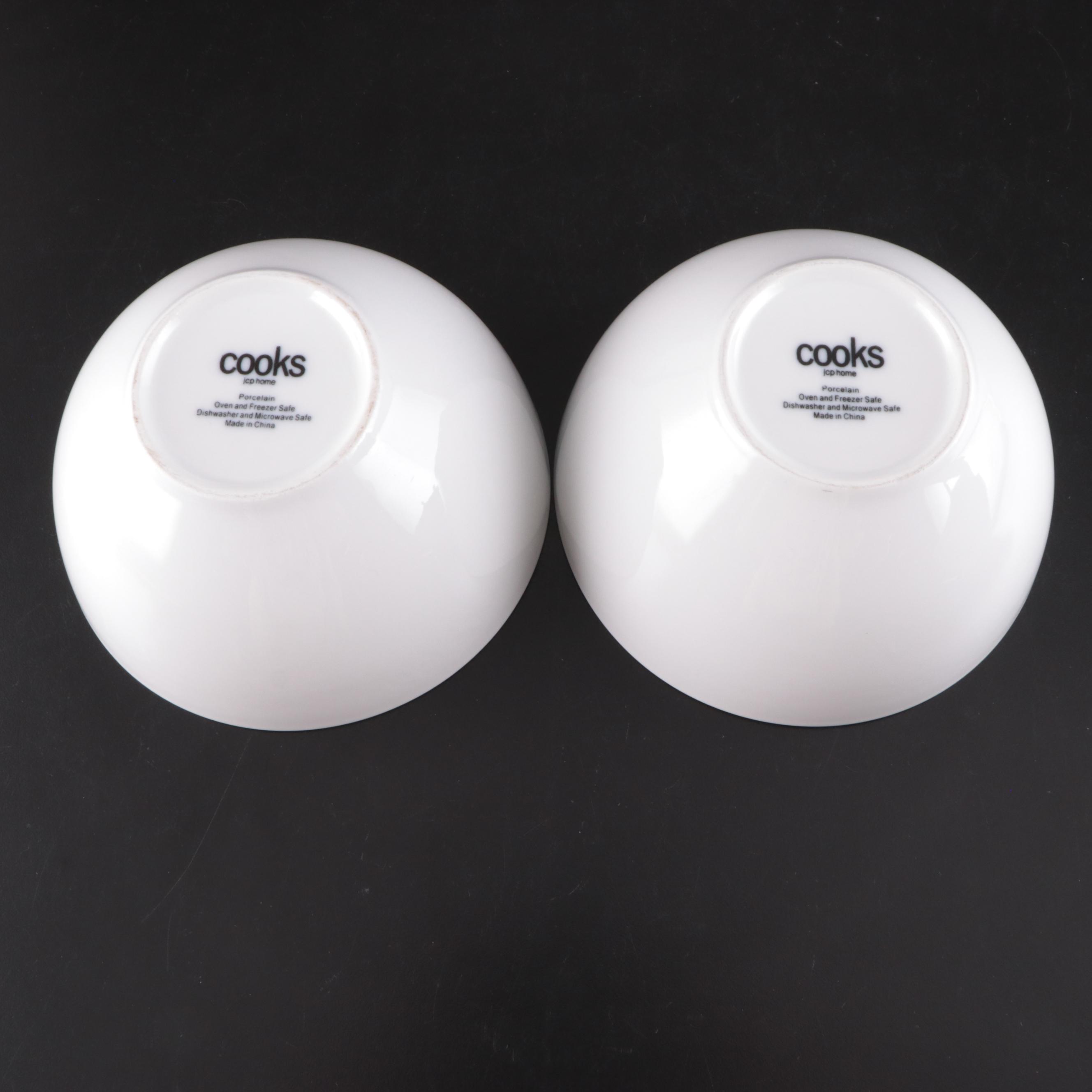 JCP Home Cooks and Other White Porcelain Dinnerware and Serving Pieces