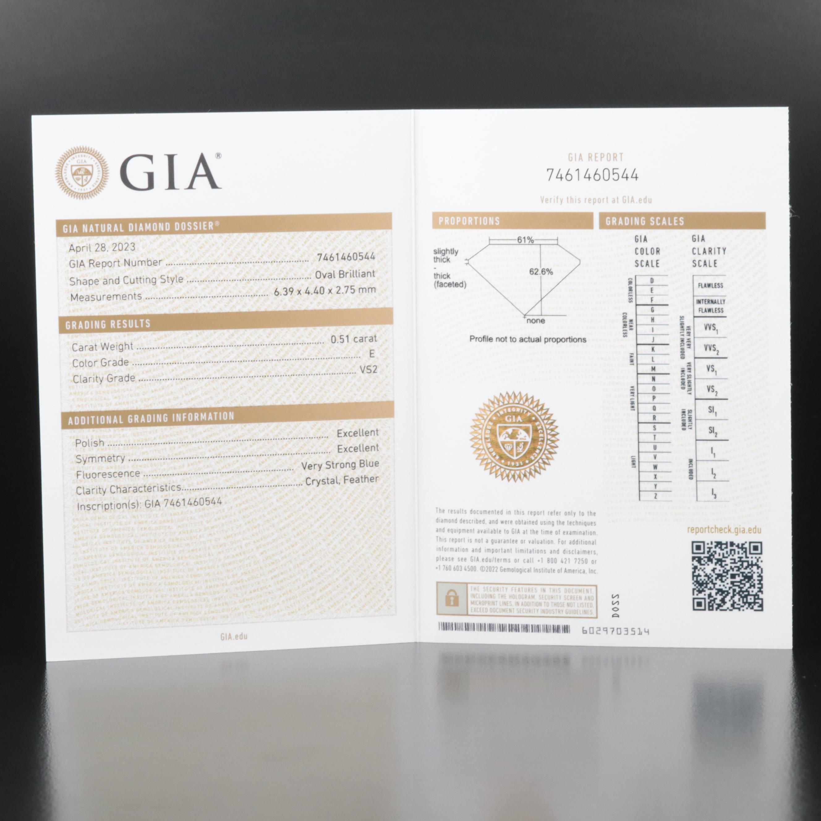 Loose 0.51 CT Diamond with GIA Diamond Dossier