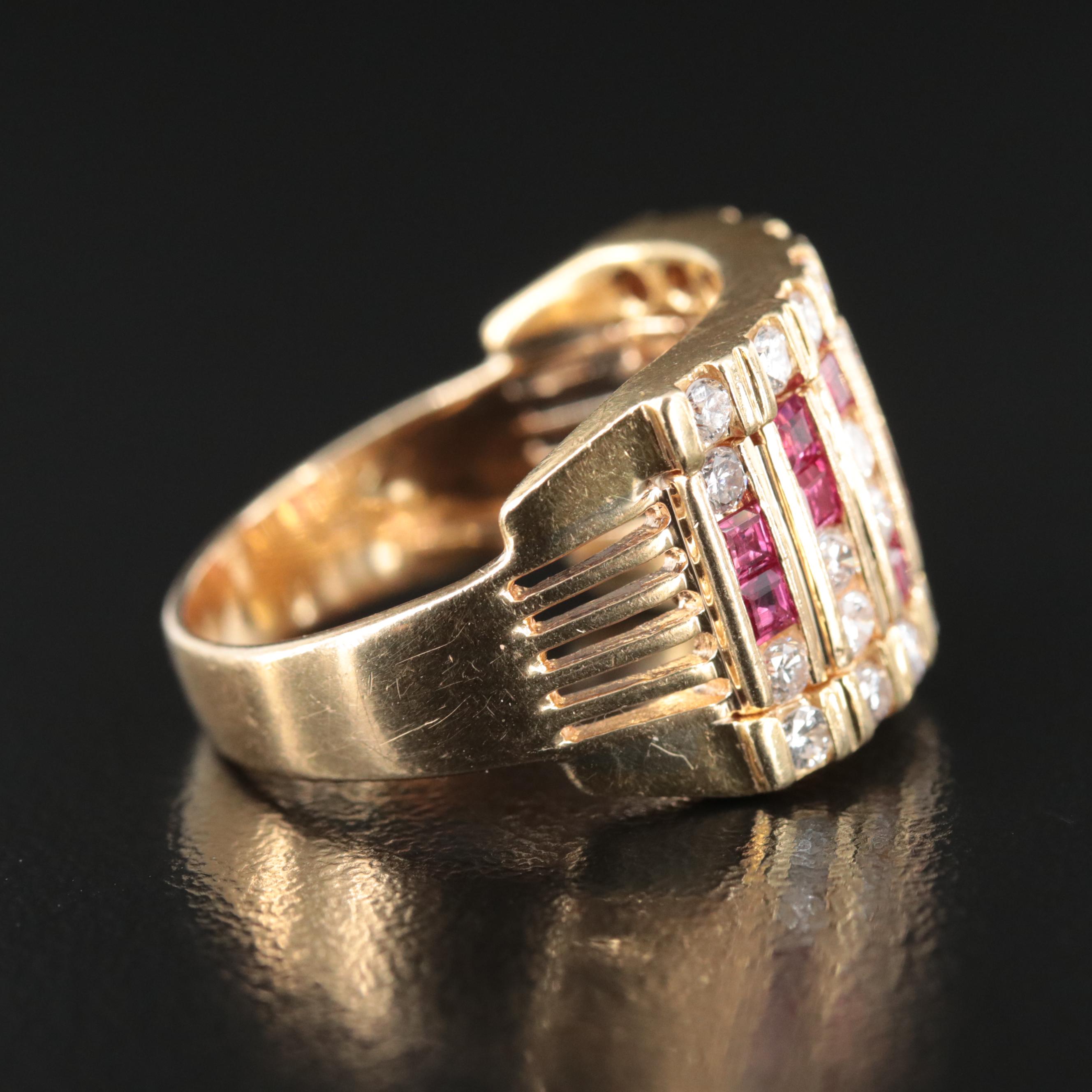 18K Diamond and Ruby Ring