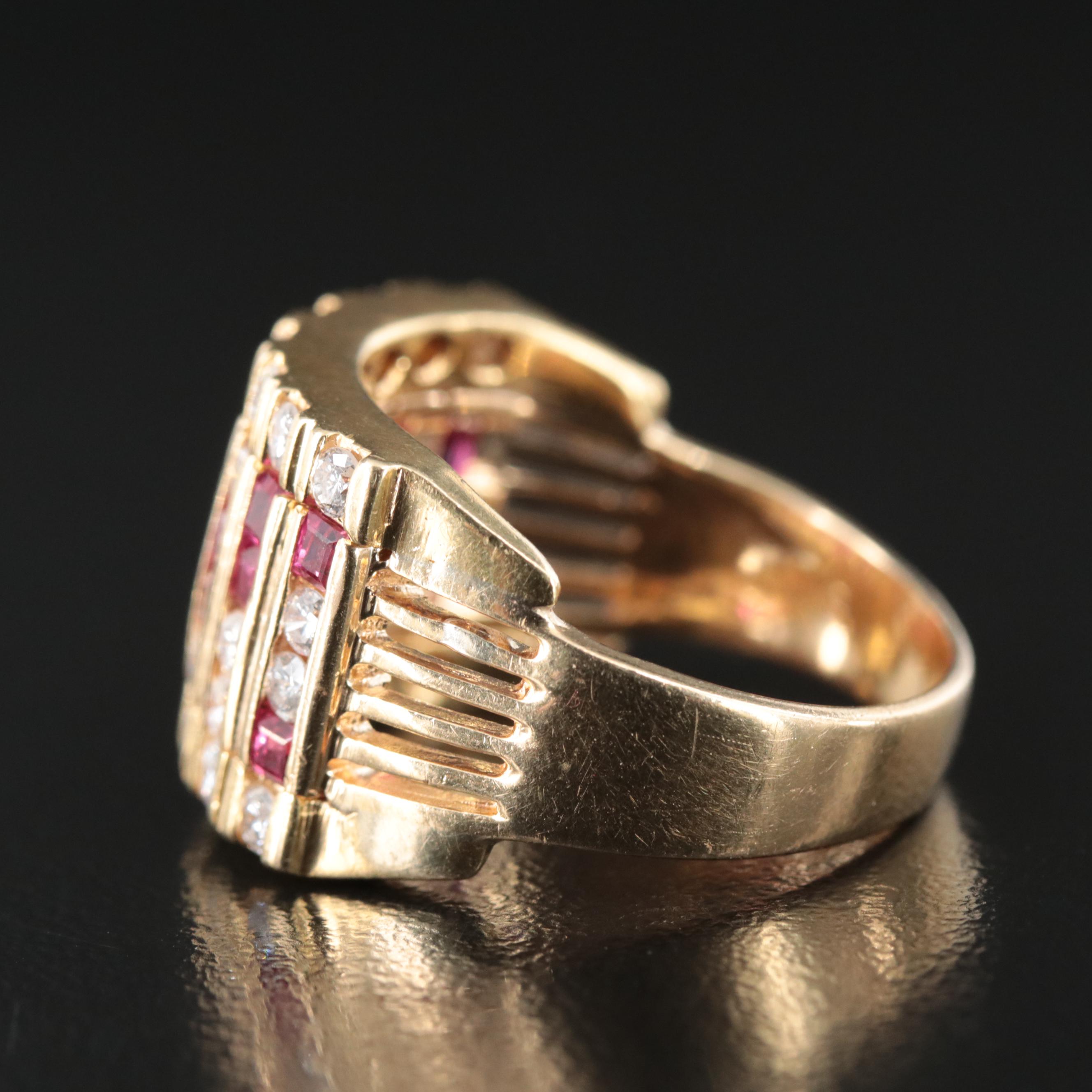 18K Diamond and Ruby Ring