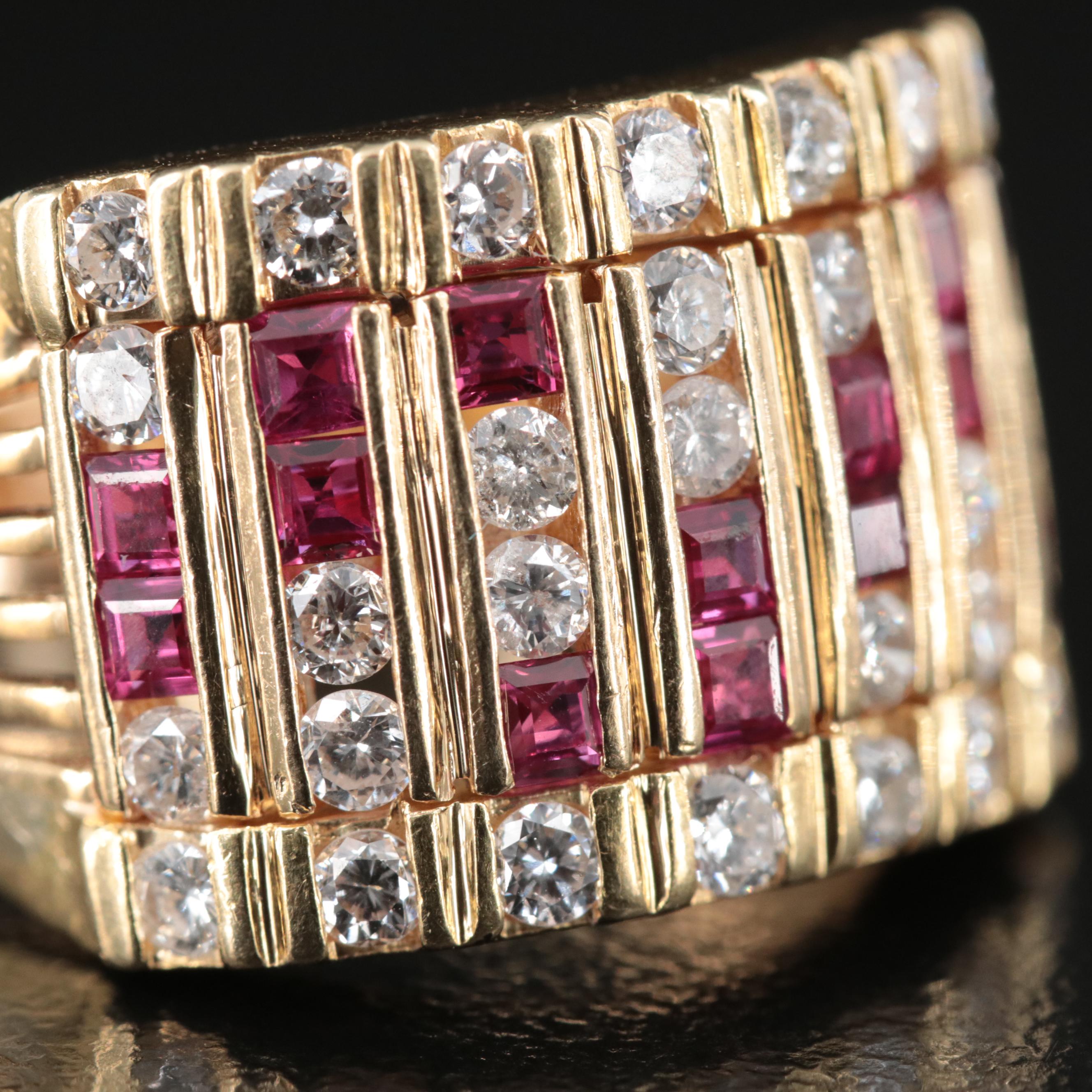 18K Diamond and Ruby Ring
