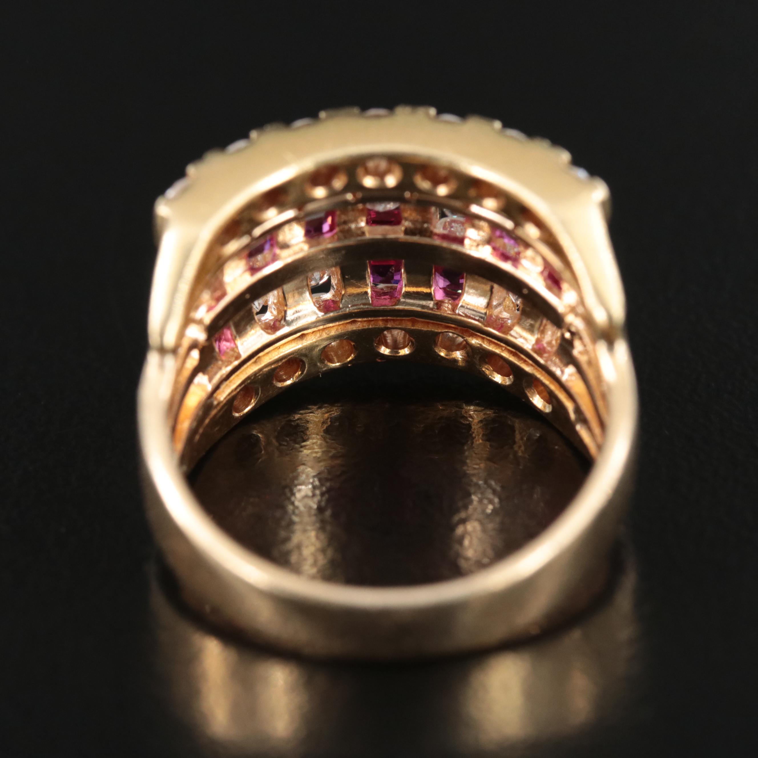 18K Diamond and Ruby Ring