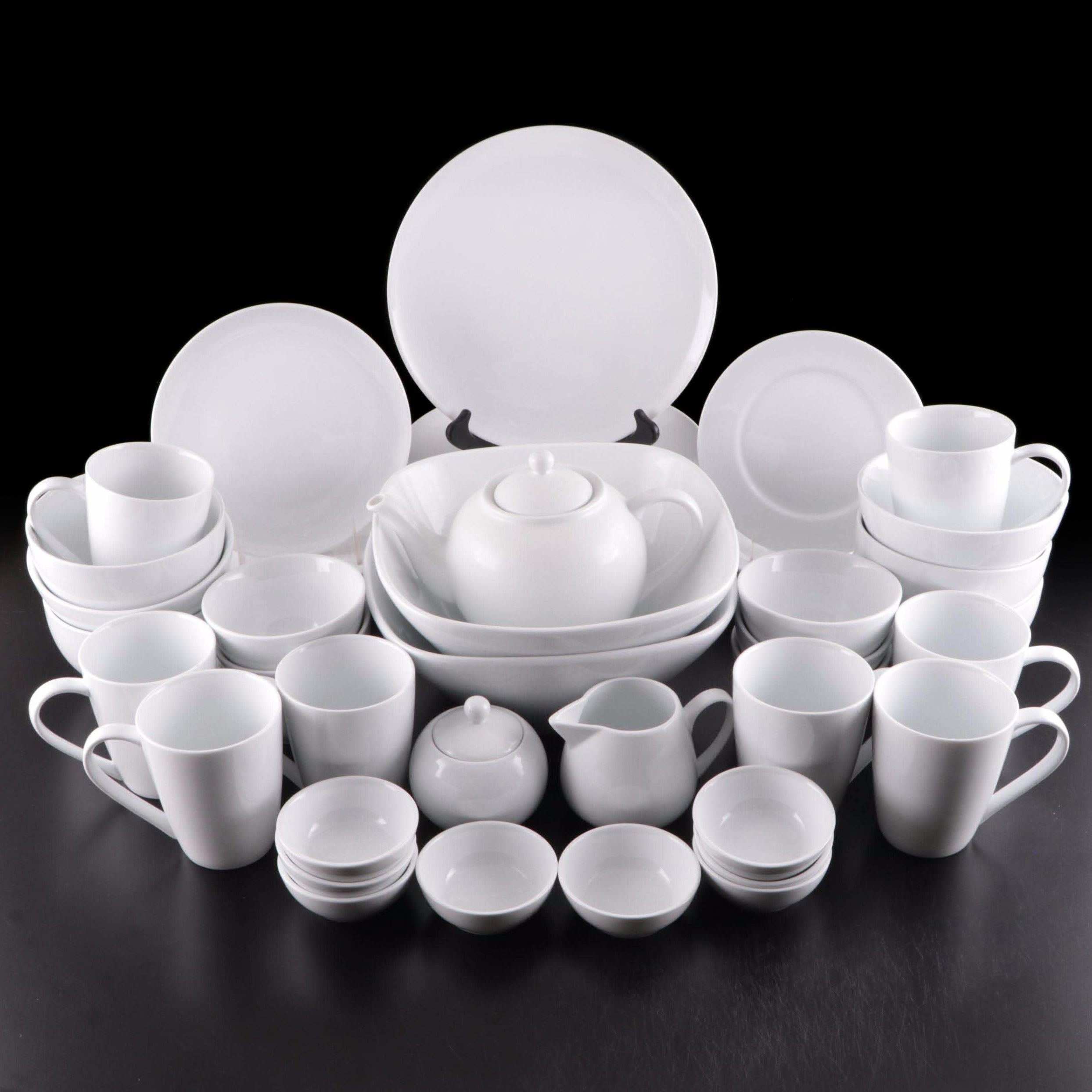 JCP Home Cooks and Other White Porcelain Dinnerware and Serving Pieces