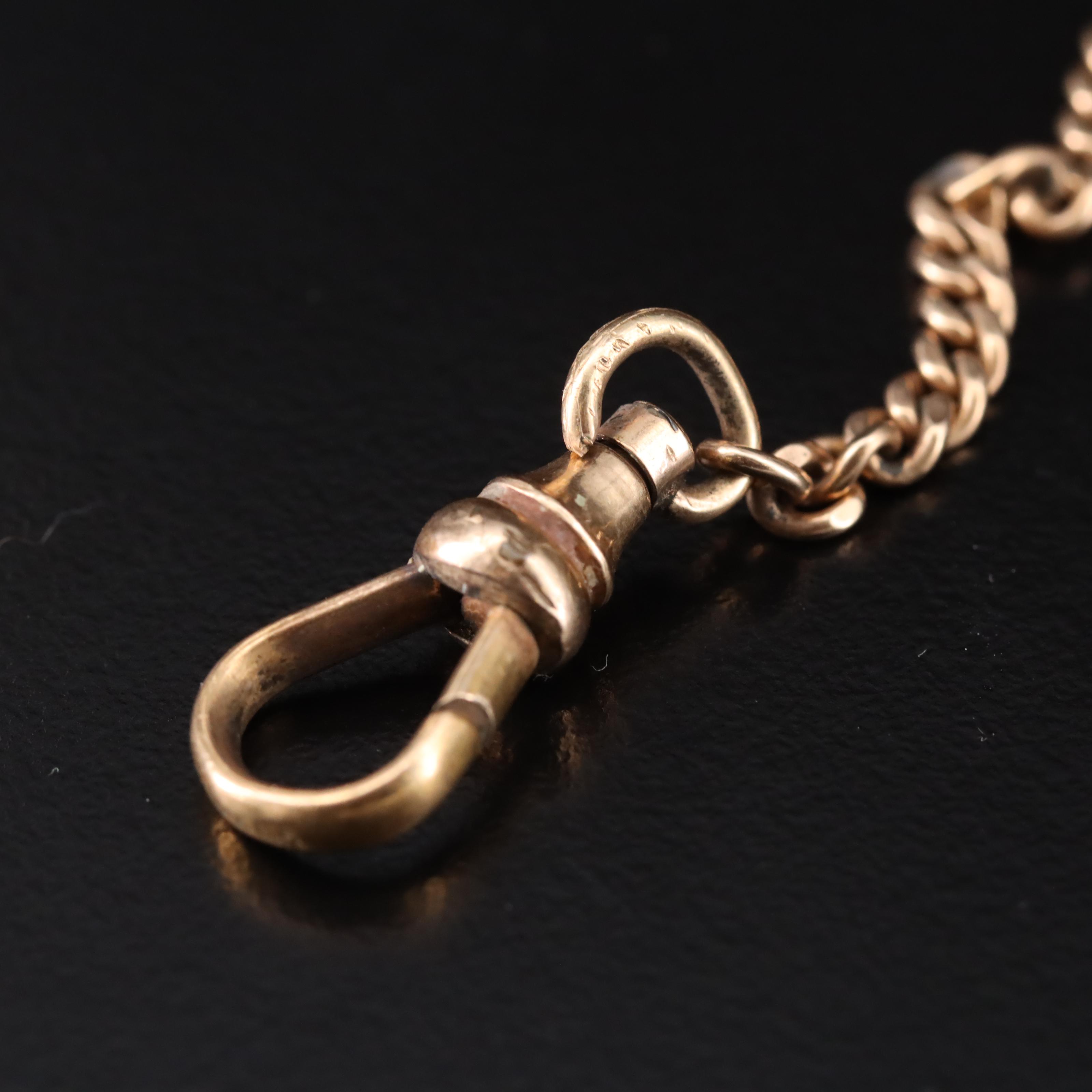 Antique 14K Watch Fob Chain with Locket