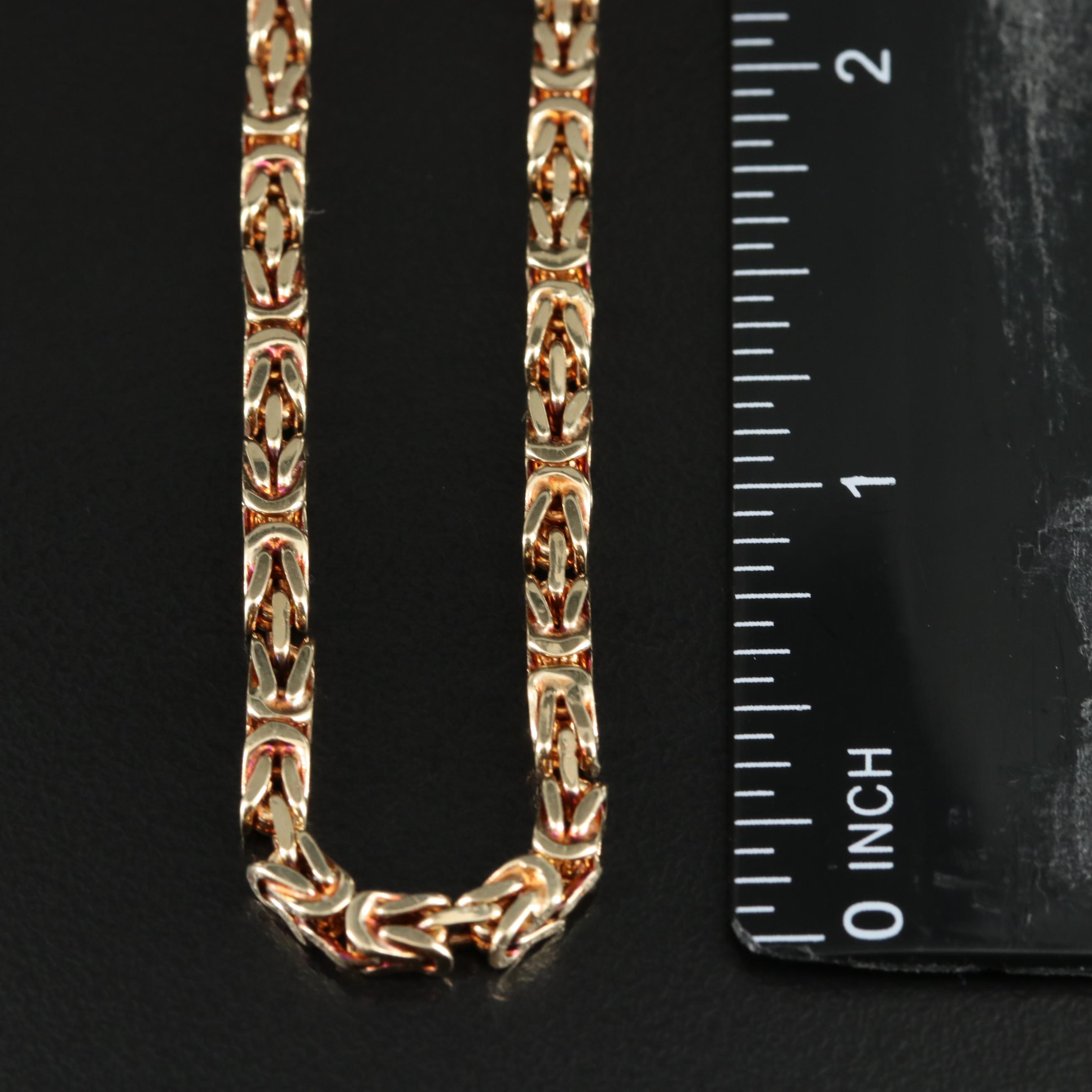 14K Square Byzantine Chain Necklace
