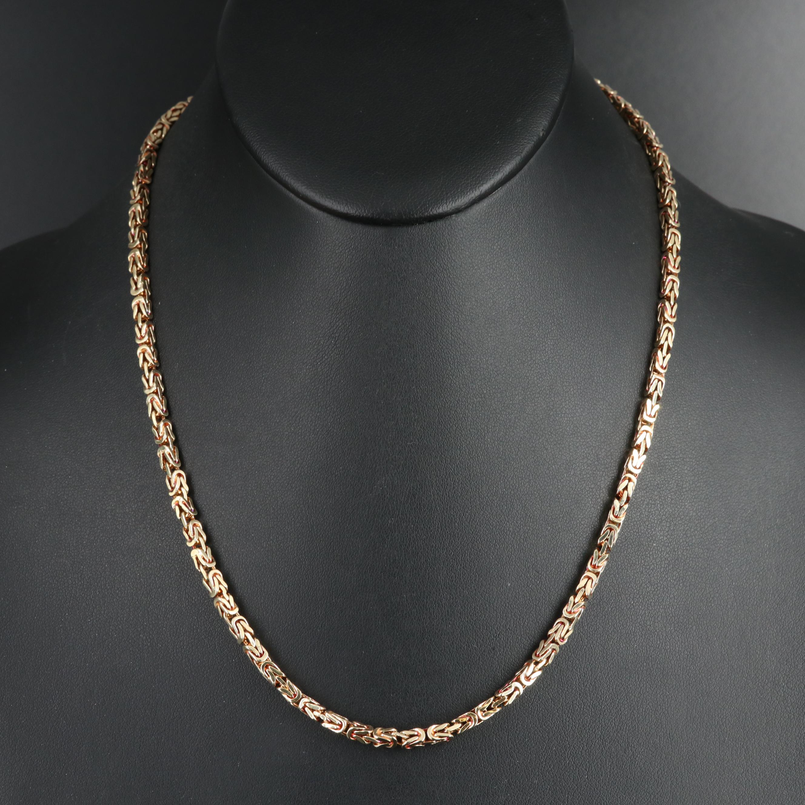 14K Square Byzantine Chain Necklace