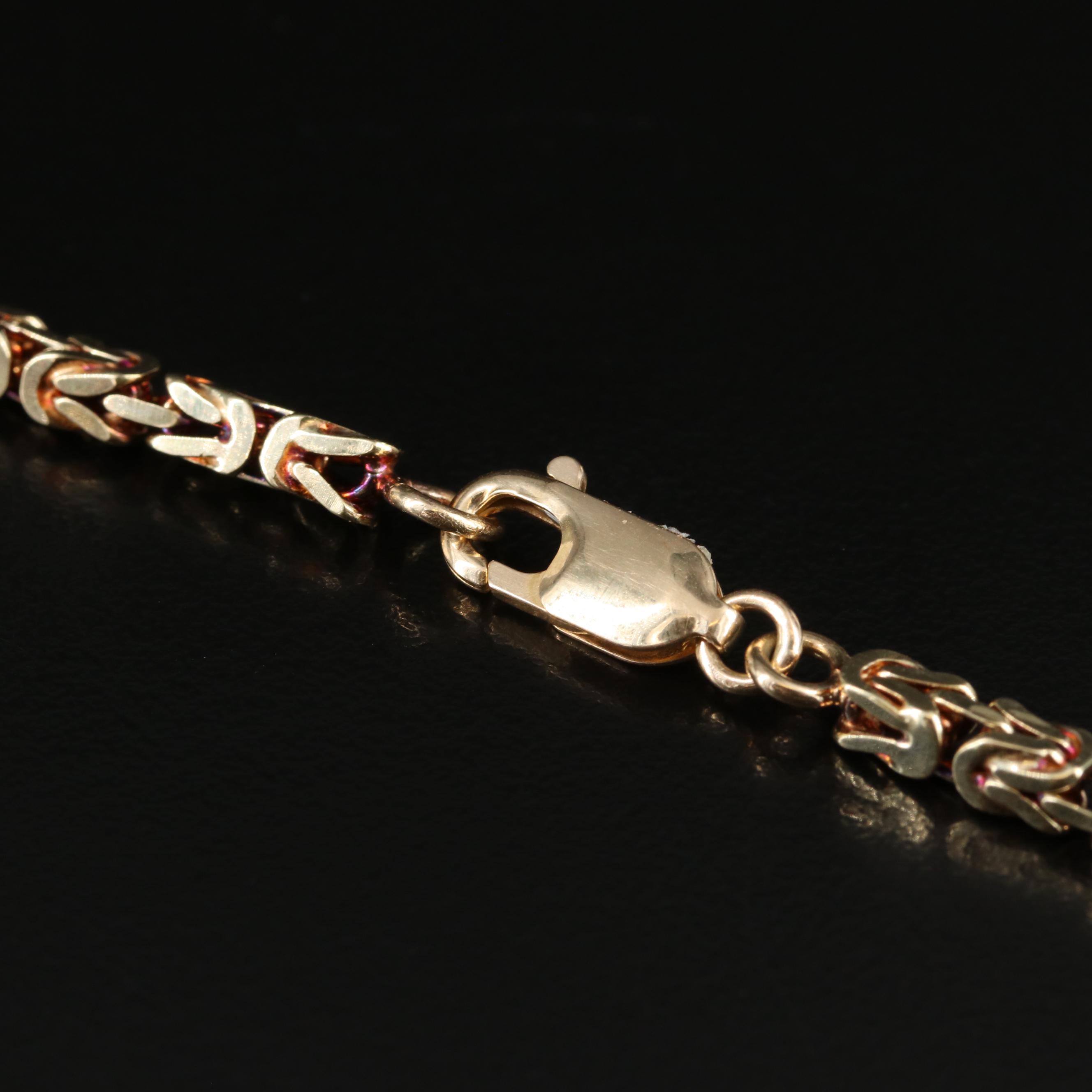 14K Square Byzantine Chain Necklace