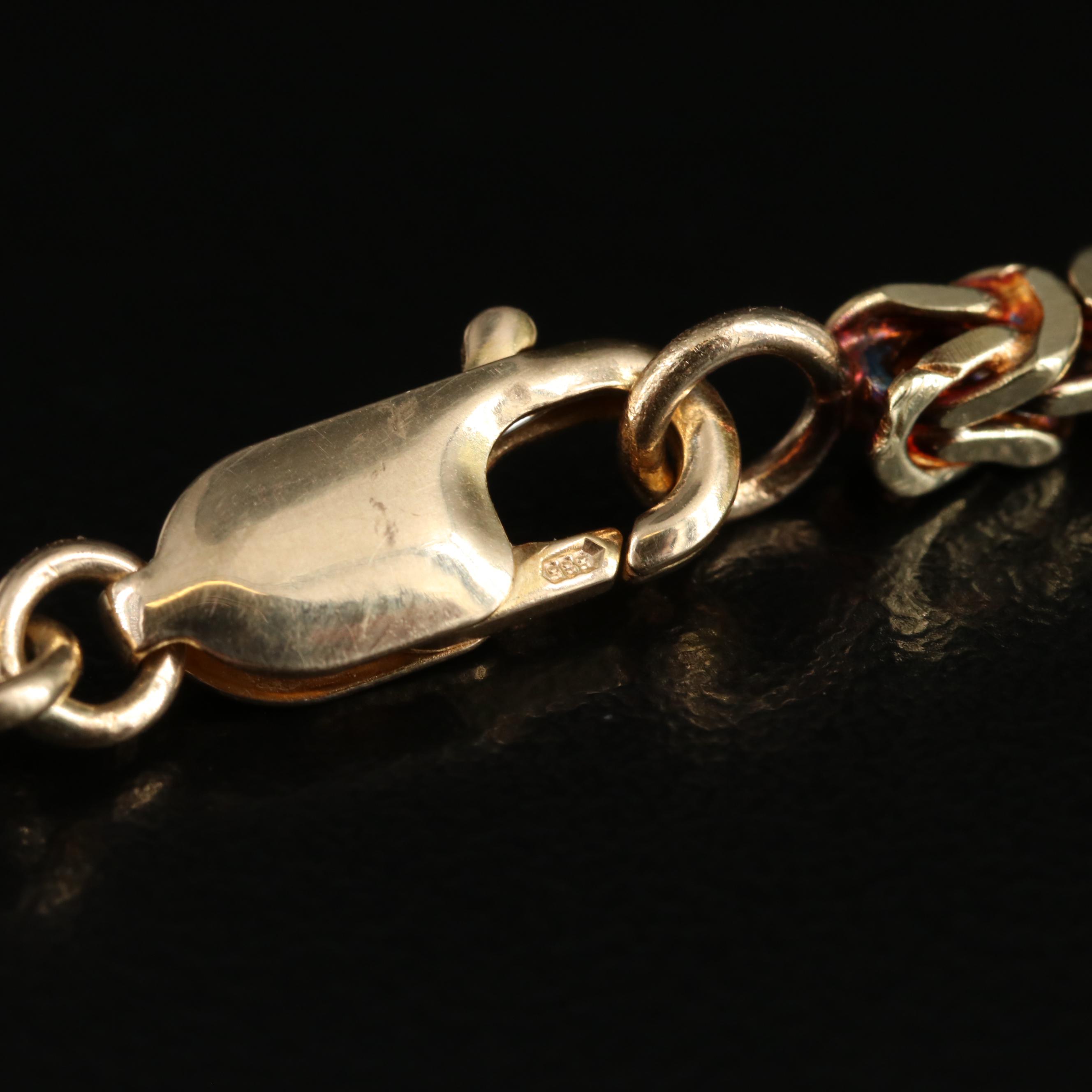 14K Square Byzantine Chain Necklace