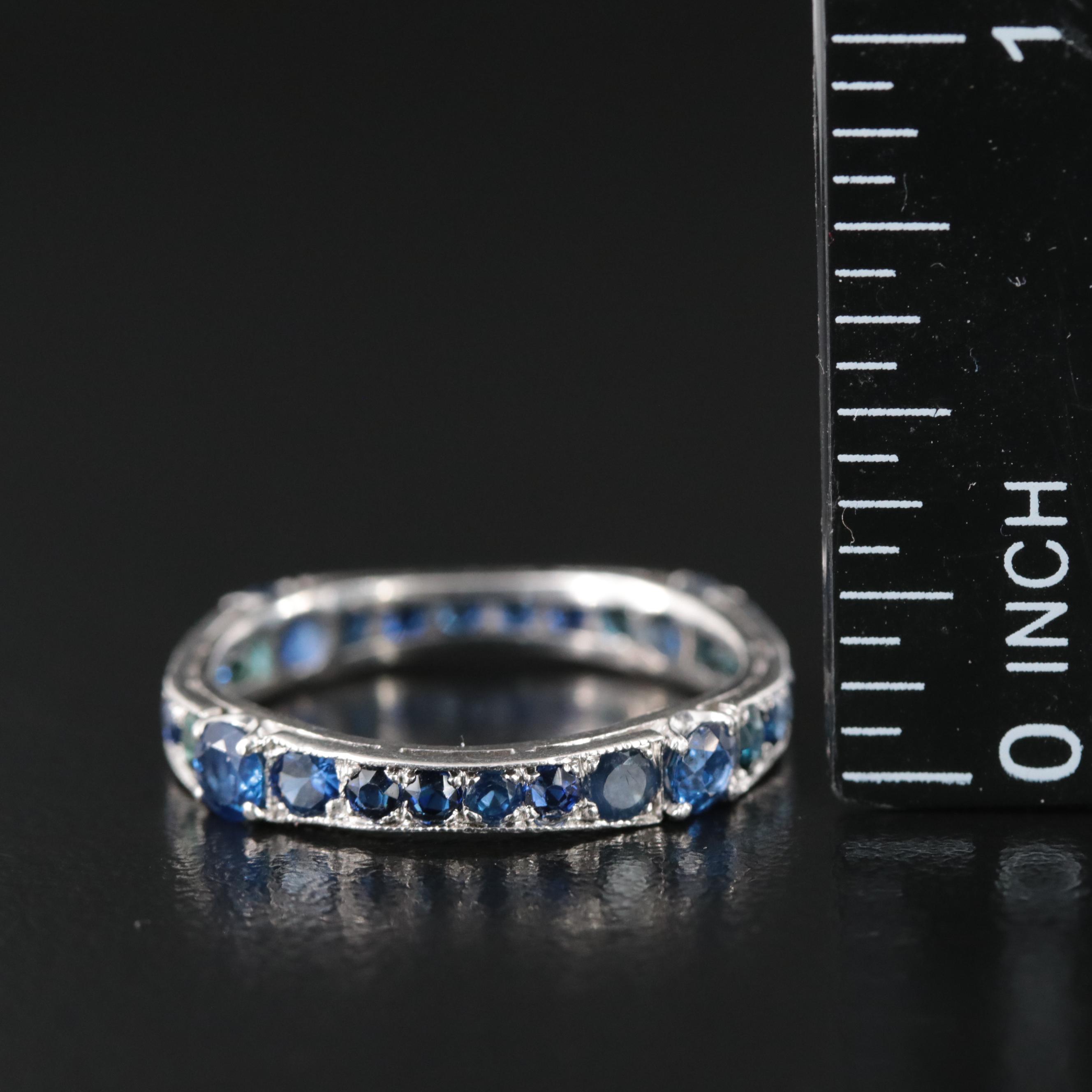 Platinum Sapphire Eternity Band