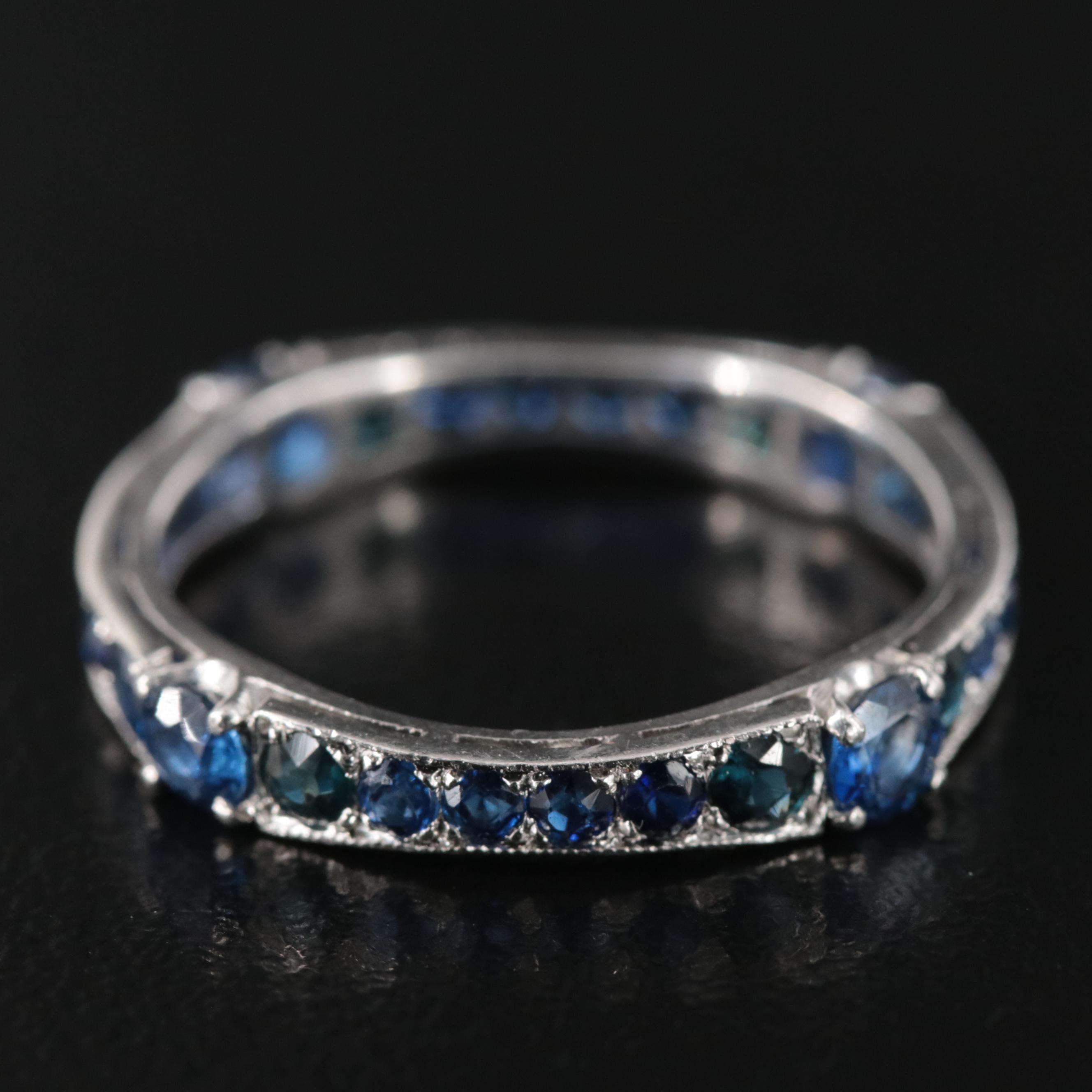 Platinum Sapphire Eternity Band