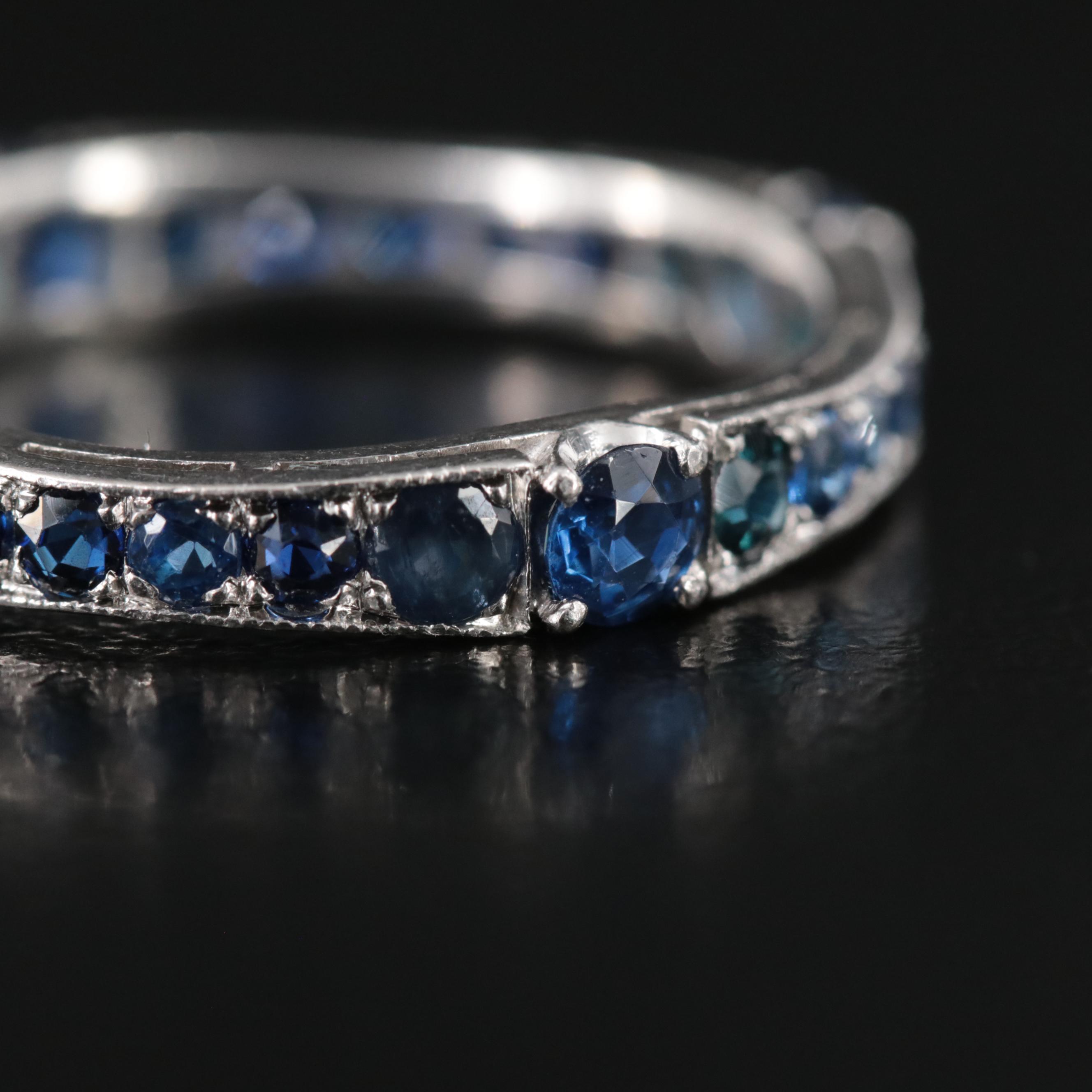 Platinum Sapphire Eternity Band