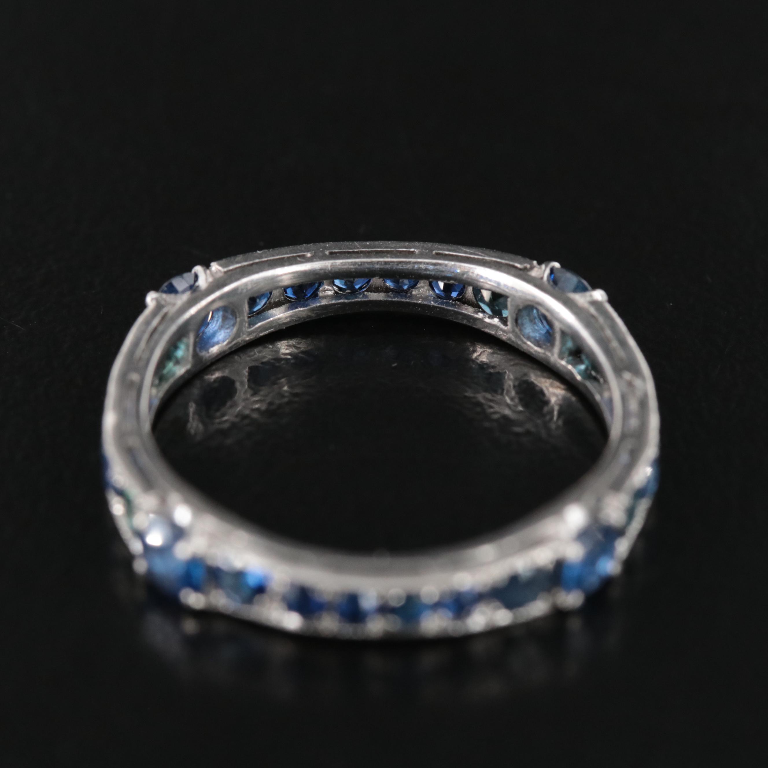 Platinum Sapphire Eternity Band