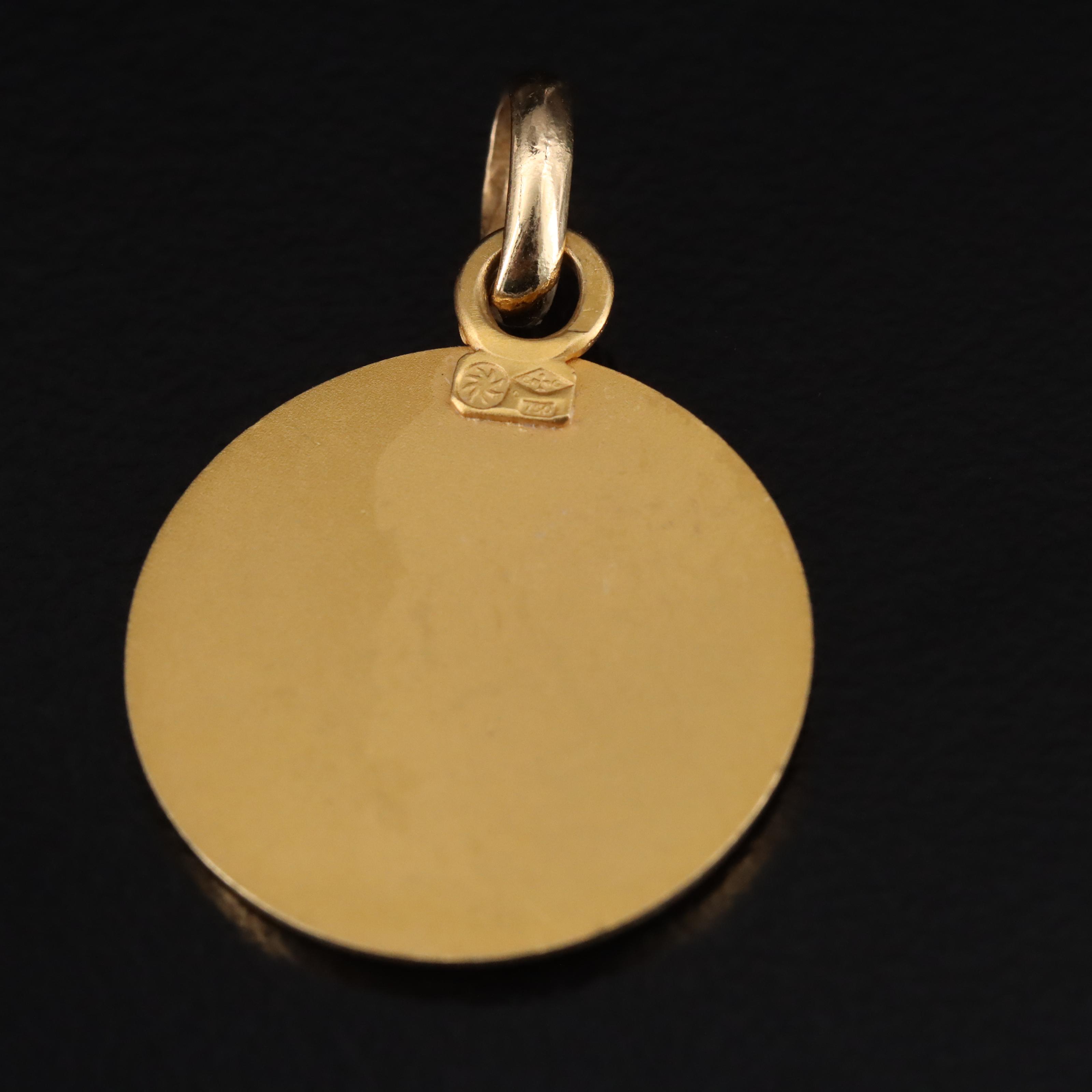 French Emile Adolphe Monier 18K Angel Pendant