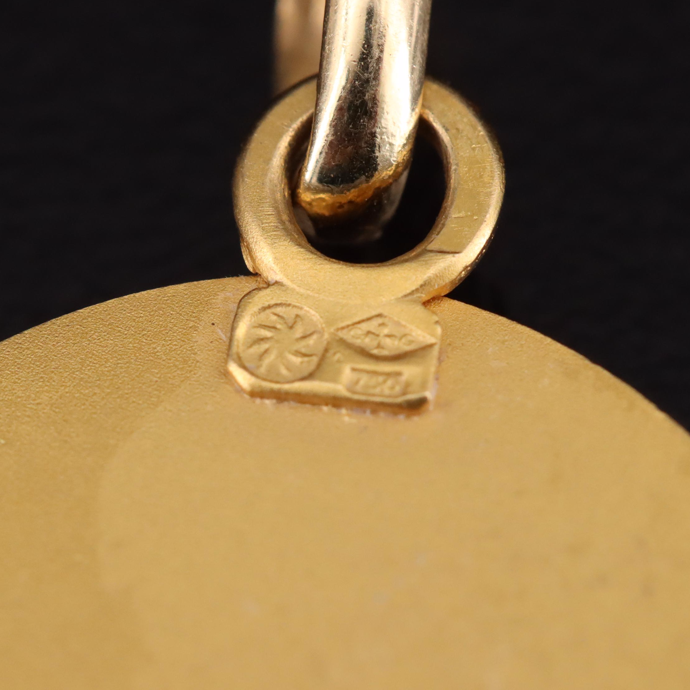 French Emile Adolphe Monier 18K Angel Pendant