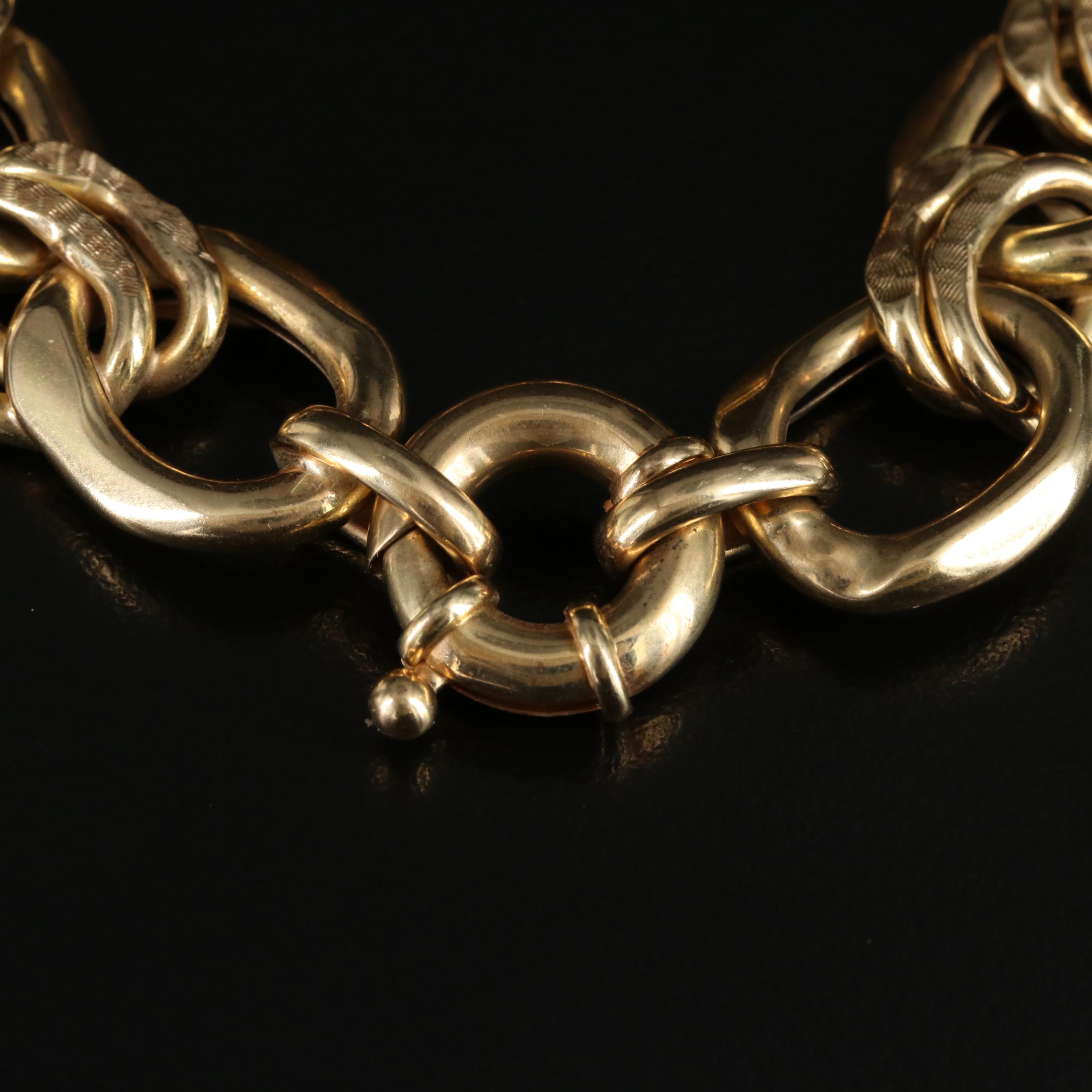 Italian 14K Fancy Curb Chain Bracelet