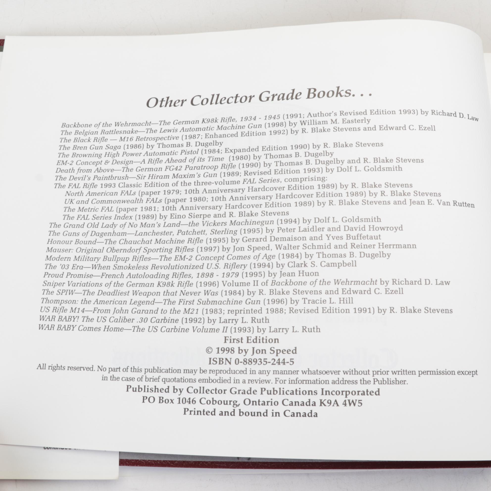 Firearms Reference Featuring "Mauser Pocket Pistols" Ltd. First Edition Signed