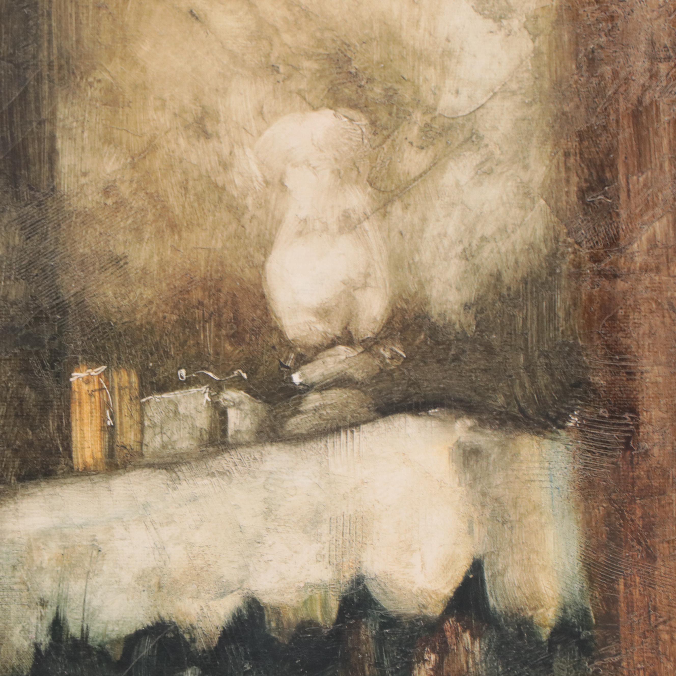 Kitchen Interior Scene Oil Painting