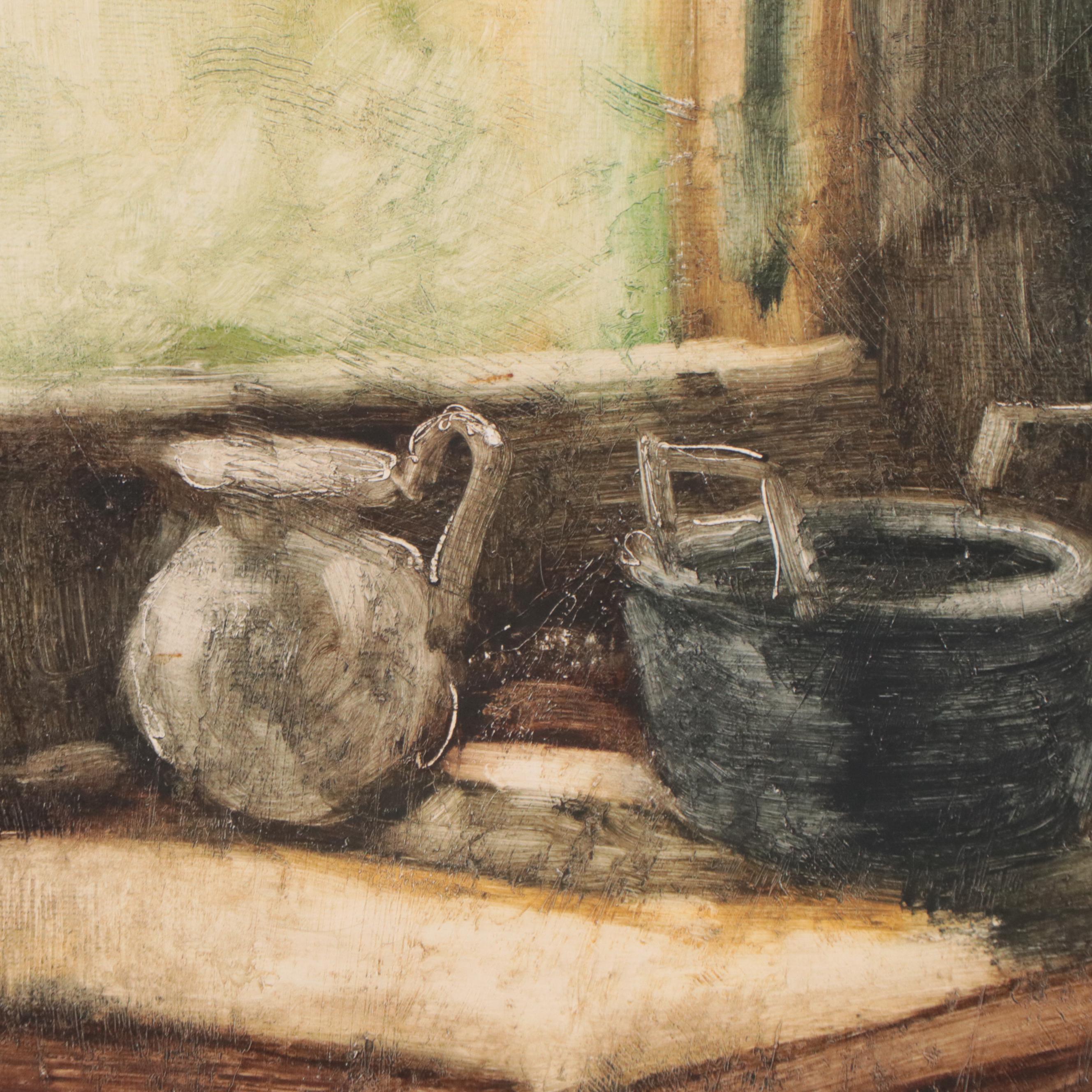 Kitchen Interior Scene Oil Painting