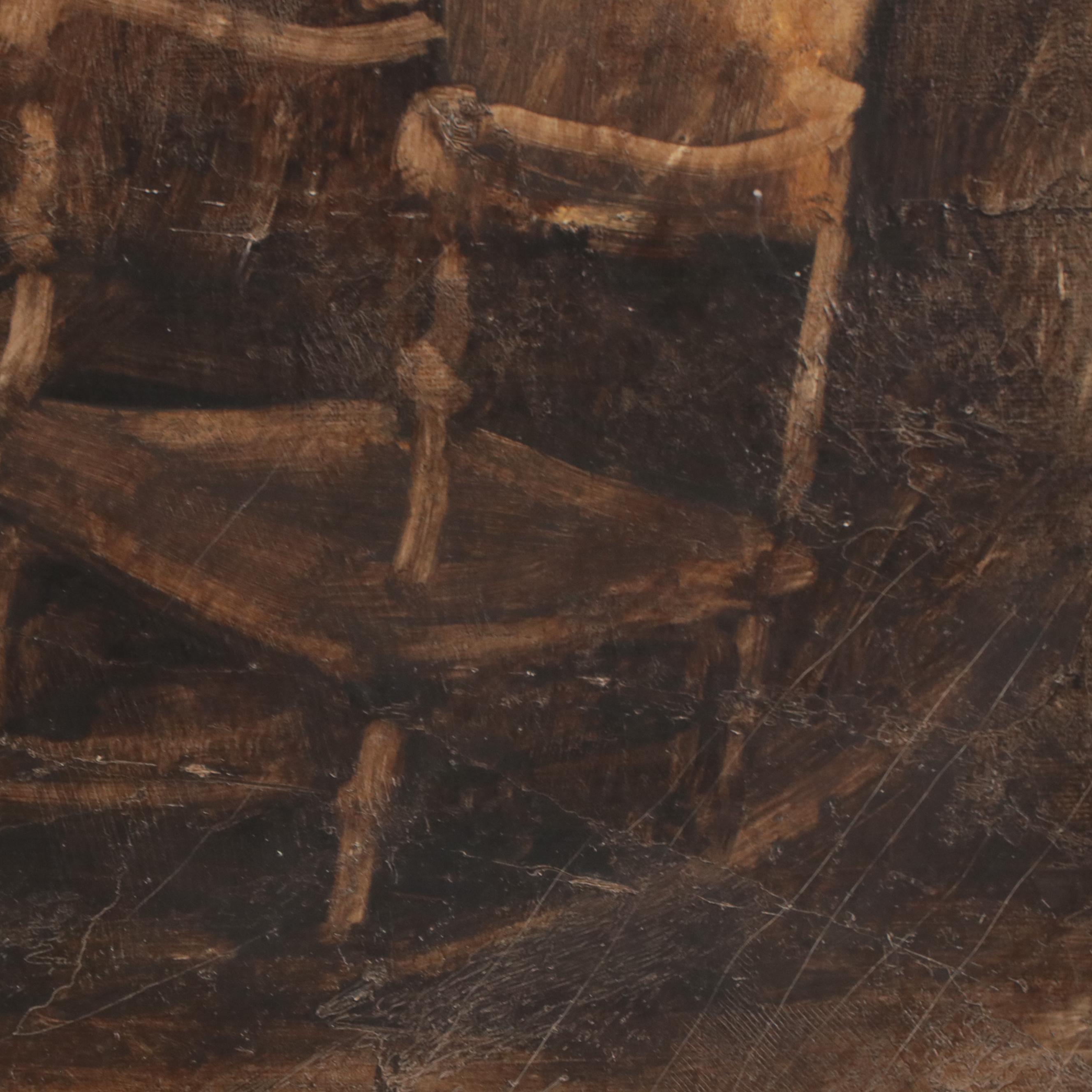 Kitchen Interior Scene Oil Painting