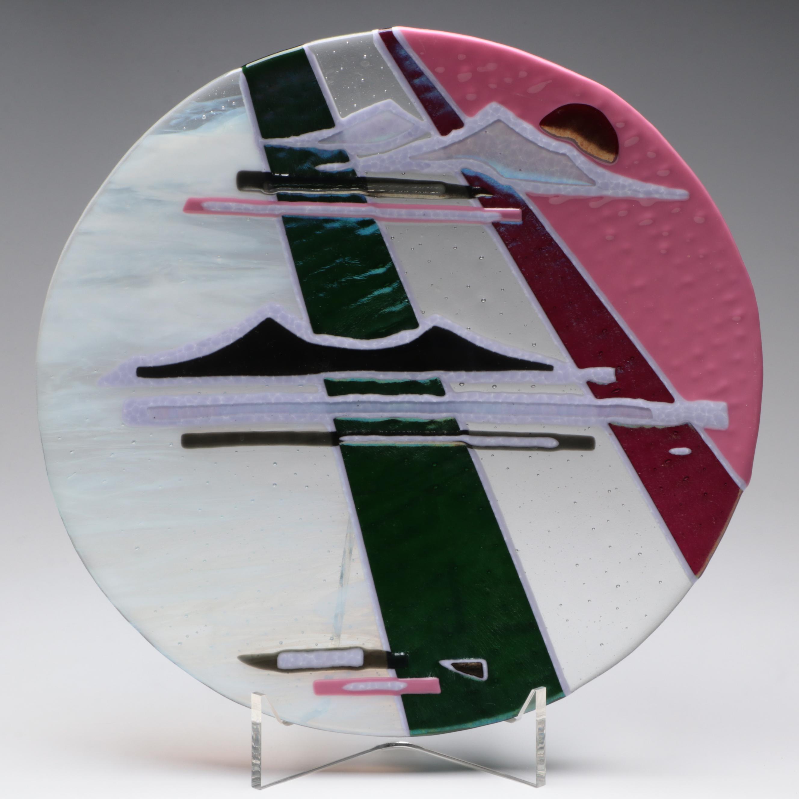 Fused and Slumped Dichroic Art Glass Tray