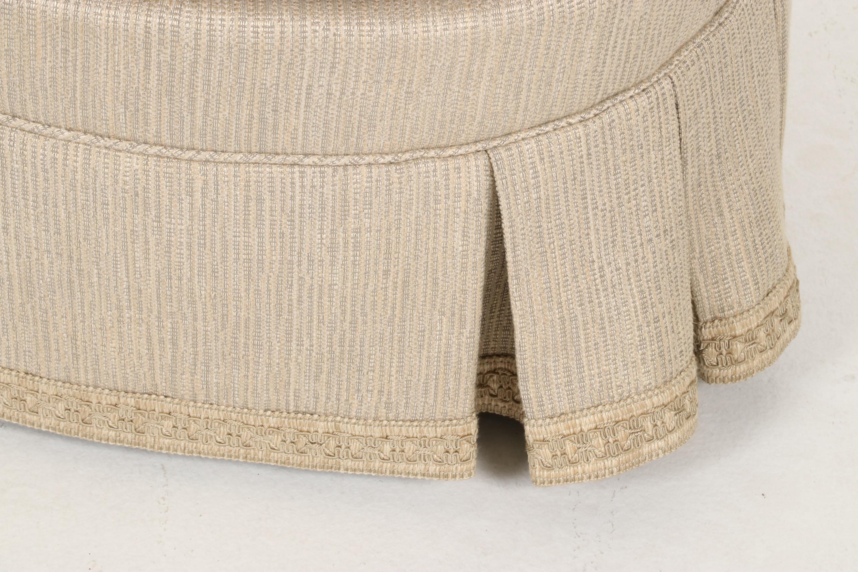 Hickory Chair Custom-Upholstered and Skirted Loveseat Sofa