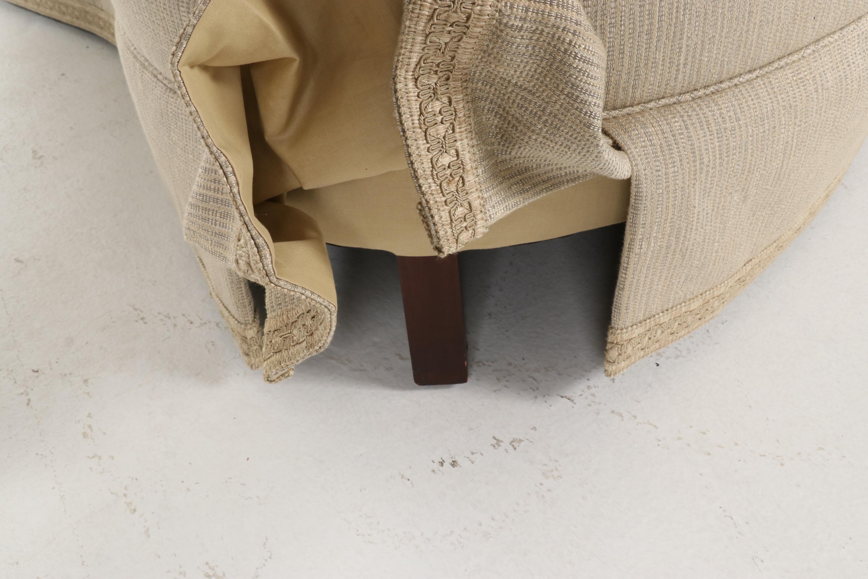 Hickory Chair Custom-Upholstered and Skirted Loveseat Sofa