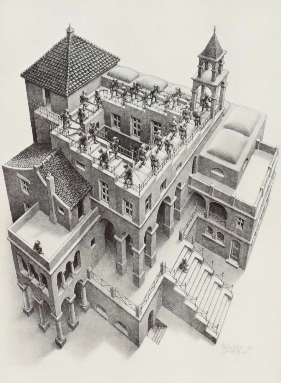 Offset Lithograph After M.C. Escher "Ascending and Descending"