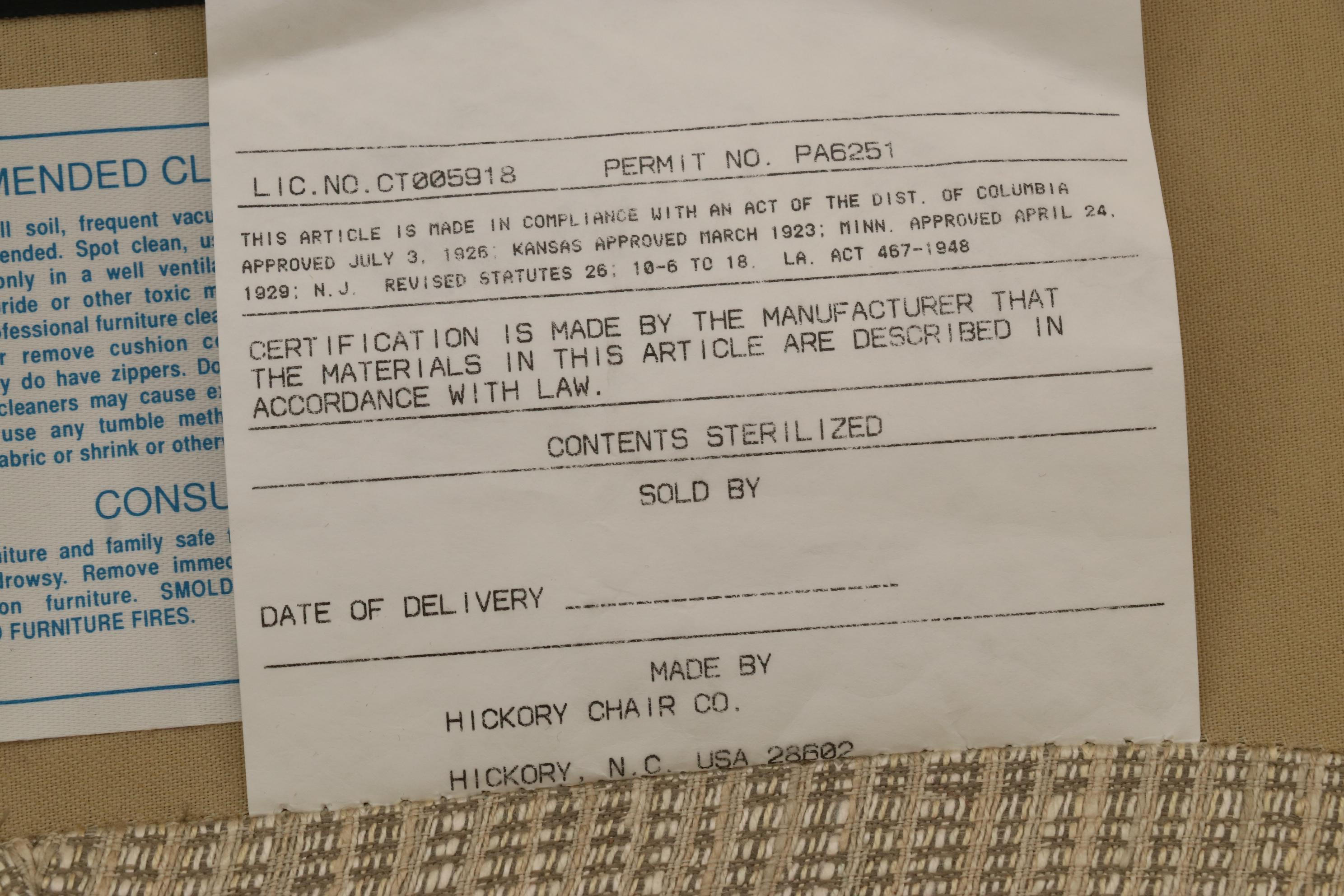 Hickory Chair Custom-Upholstered and Skirted Loveseat Sofa