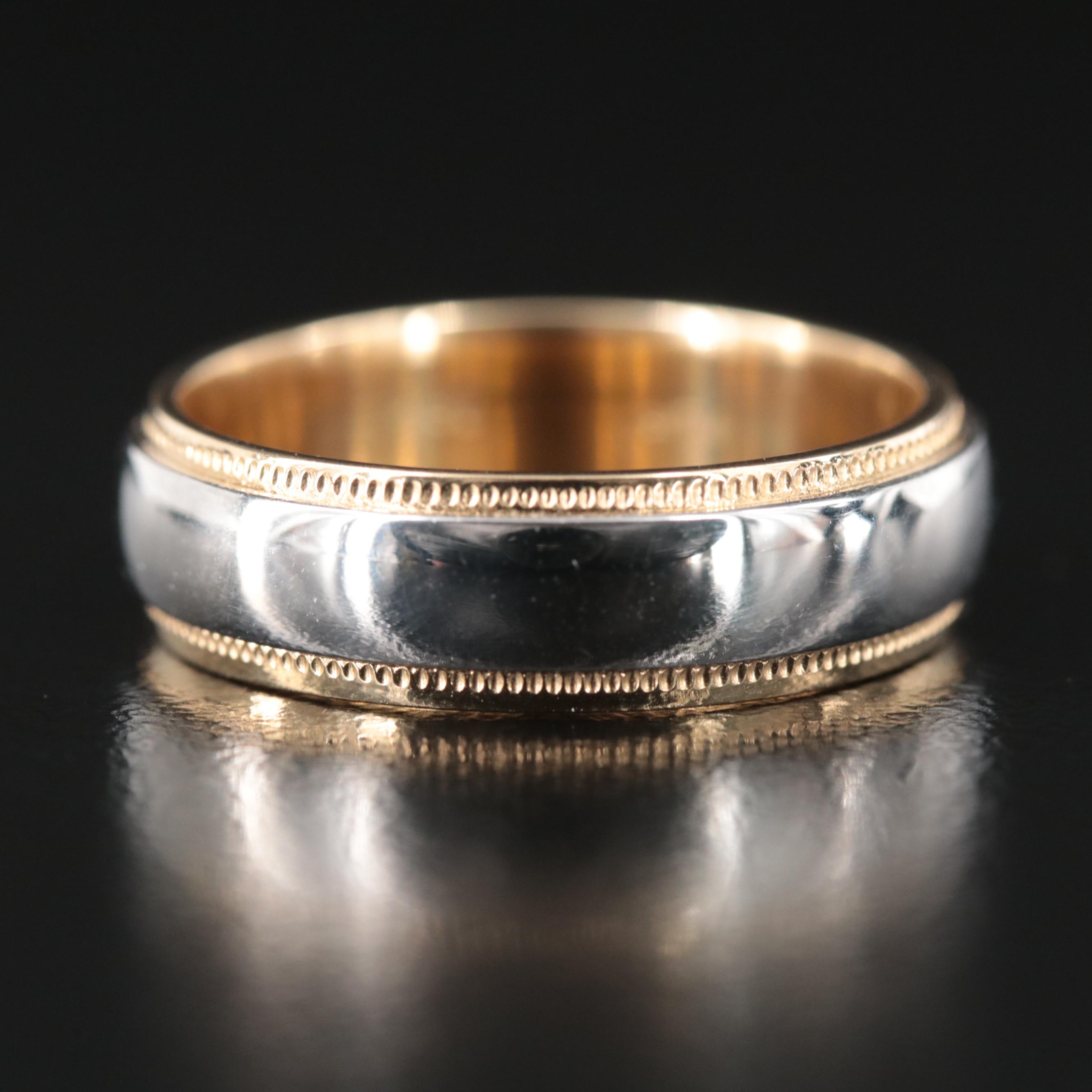 18K Gold and Platinum Two-Tone Band