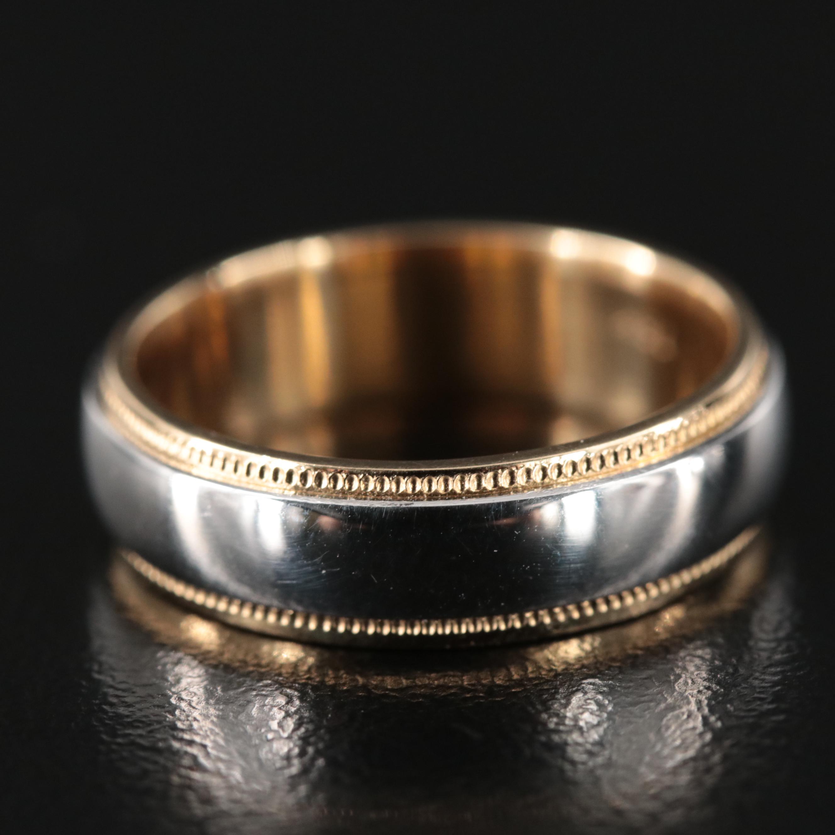 18K Gold and Platinum Two-Tone Band