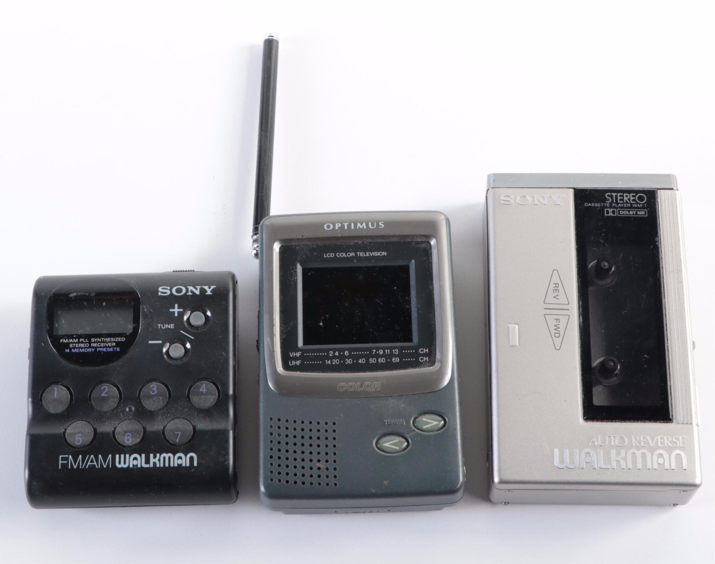 Olympus and Other Dictation Machines and Walkmans with Headphones