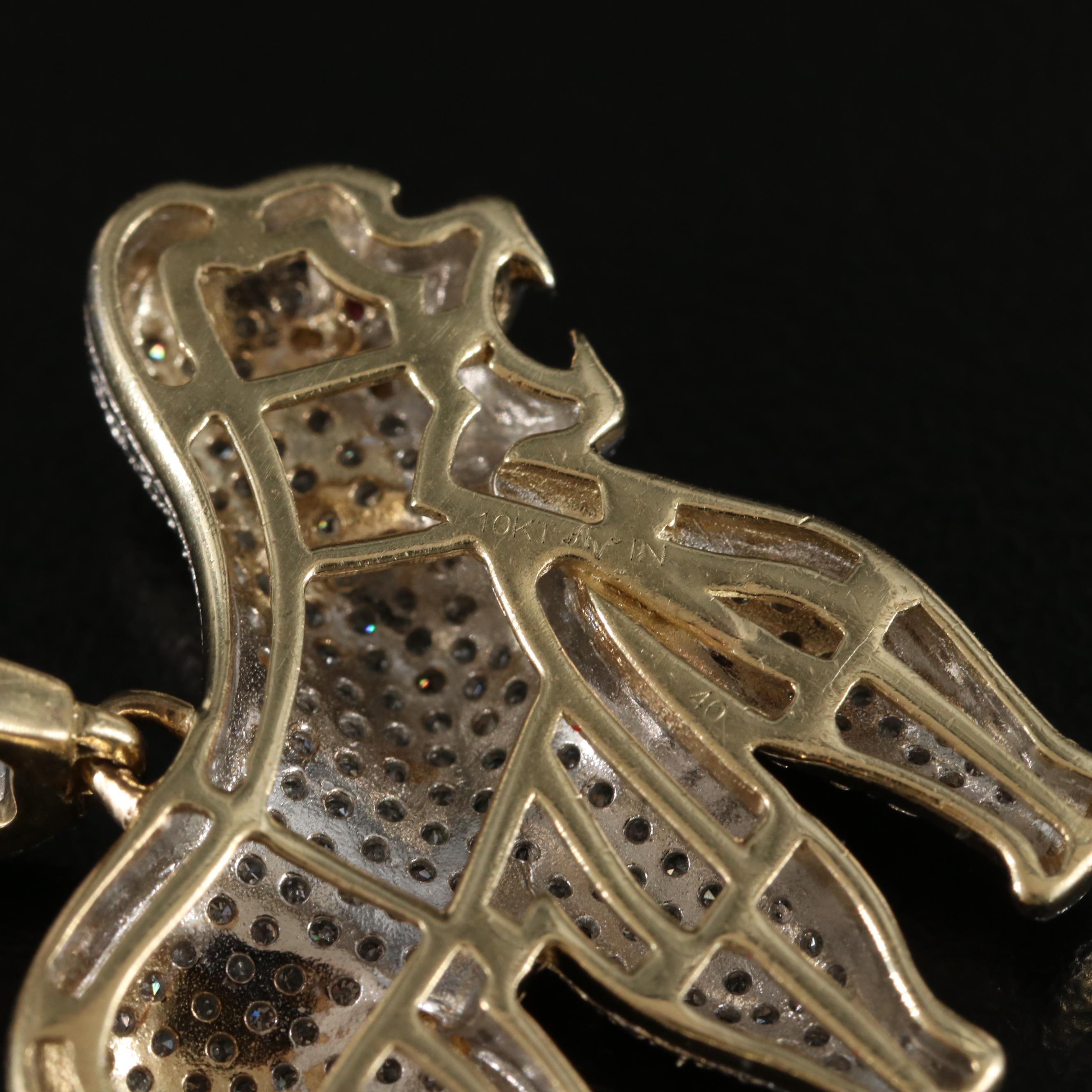 10K Diamond Gorilla Pendant with Ruby Eyes