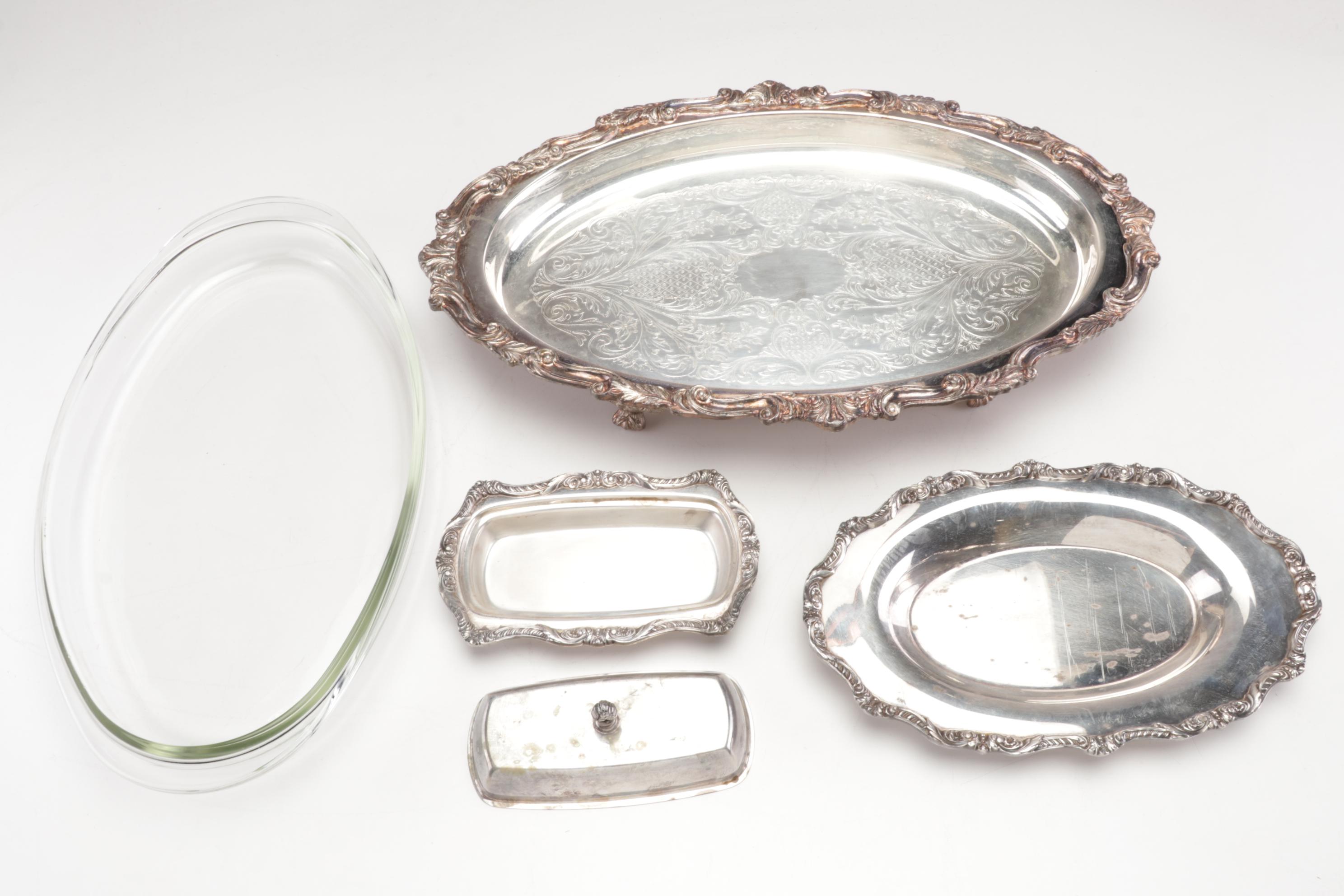 Towle Champagne Bucket with Other Silver Plate Serving Pieces EBTH