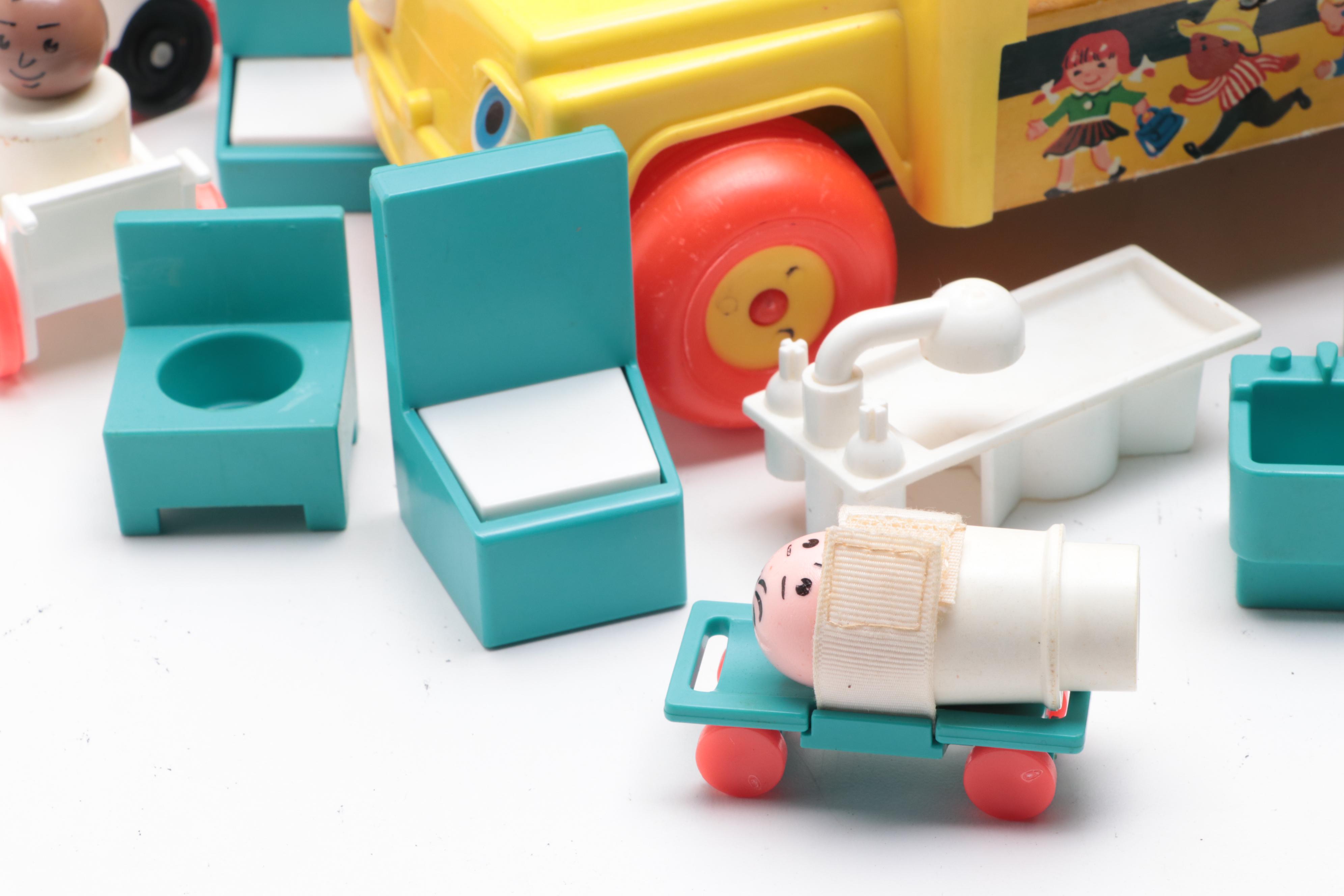 Fisher-Price Children's Hospital and School Bus Toys