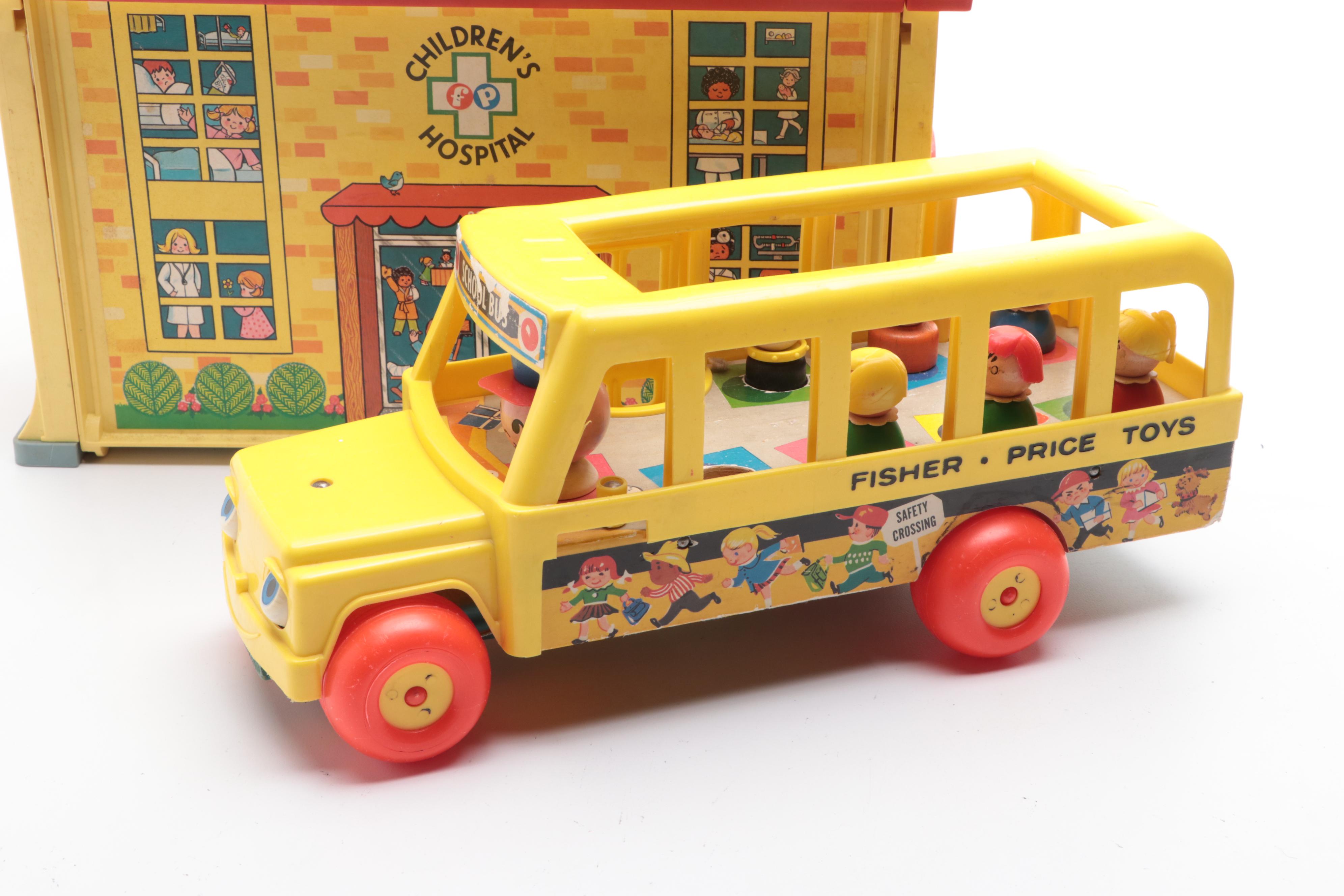 Fisher-Price Children's Hospital and School Bus Toys