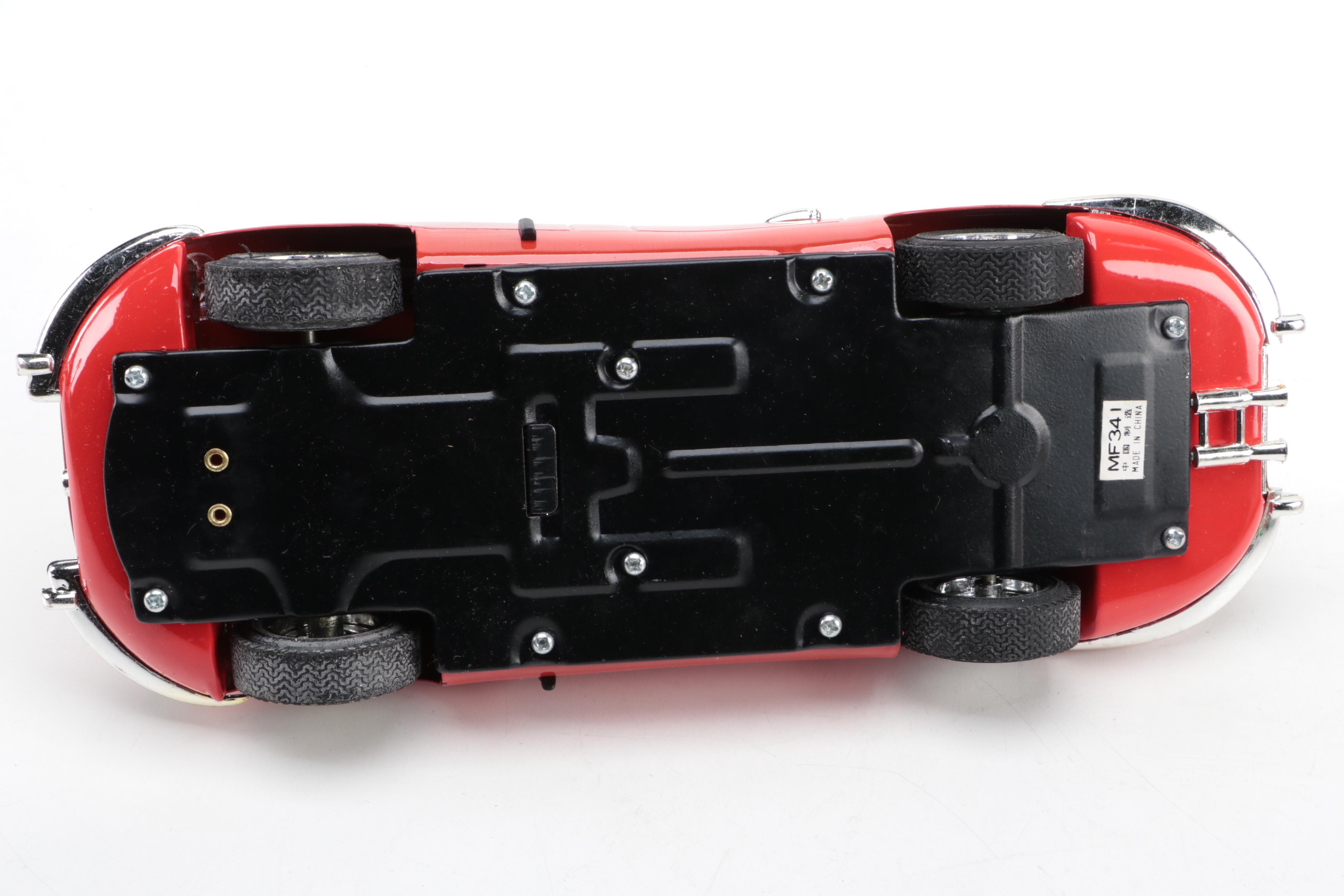 CH-47 Chinook Helicopter with Red Jaguar Convertible and Friction Car, Vintage